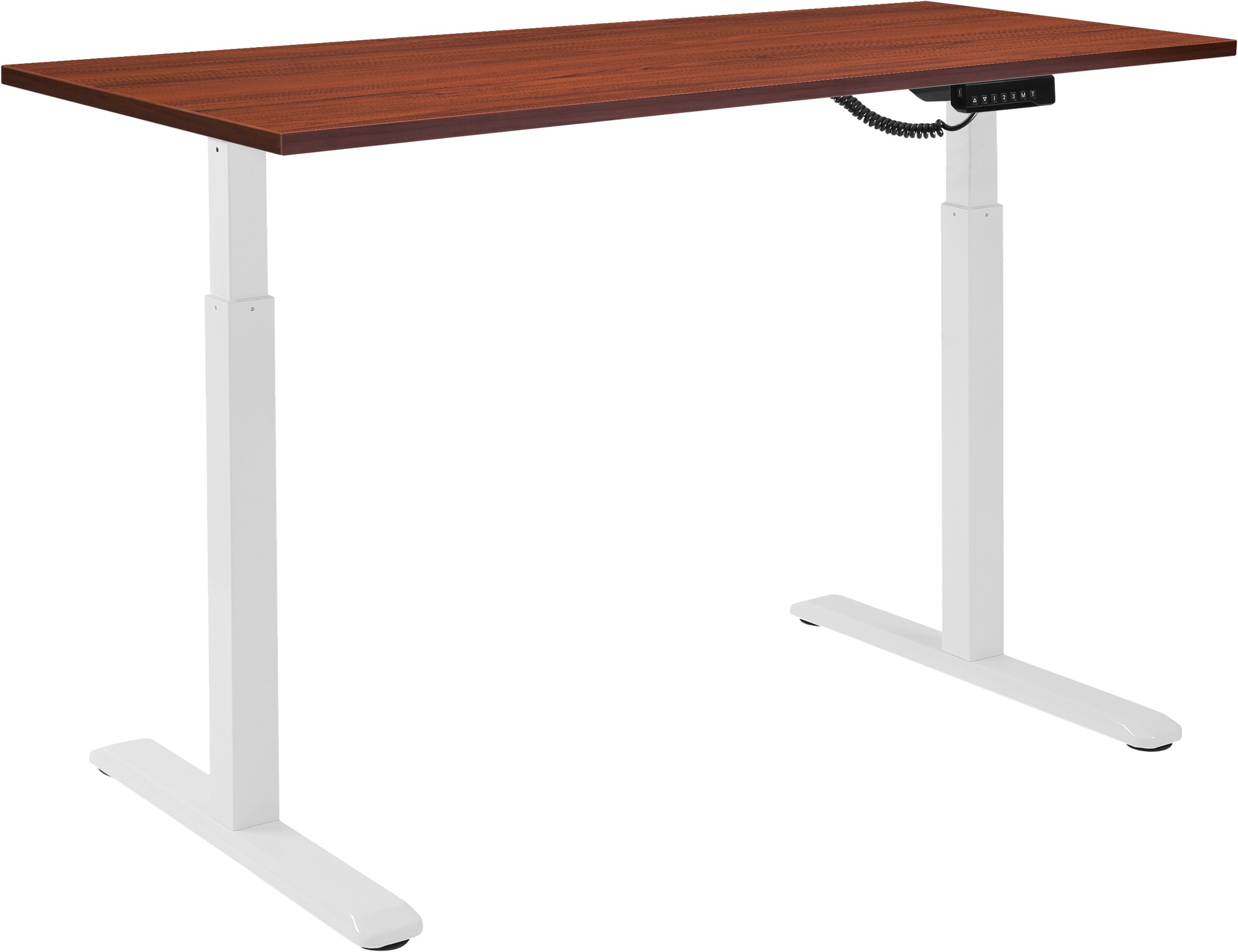 AlzaErgo Table ET2 bílý + deska 120x80cm lamino kaštan