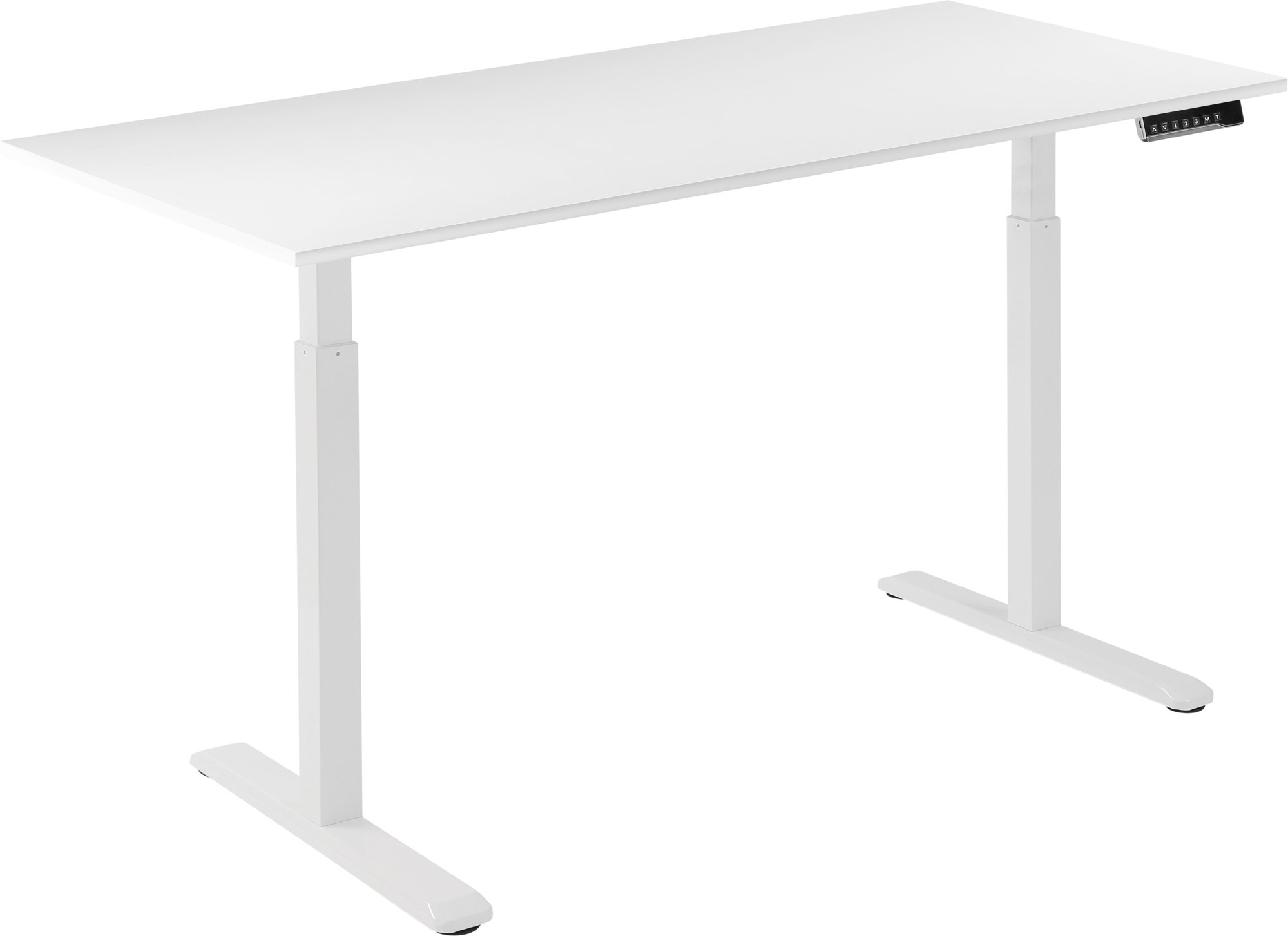 AlzaErgo Table ET2 bílý + deska 140×80 cm lamino bílá