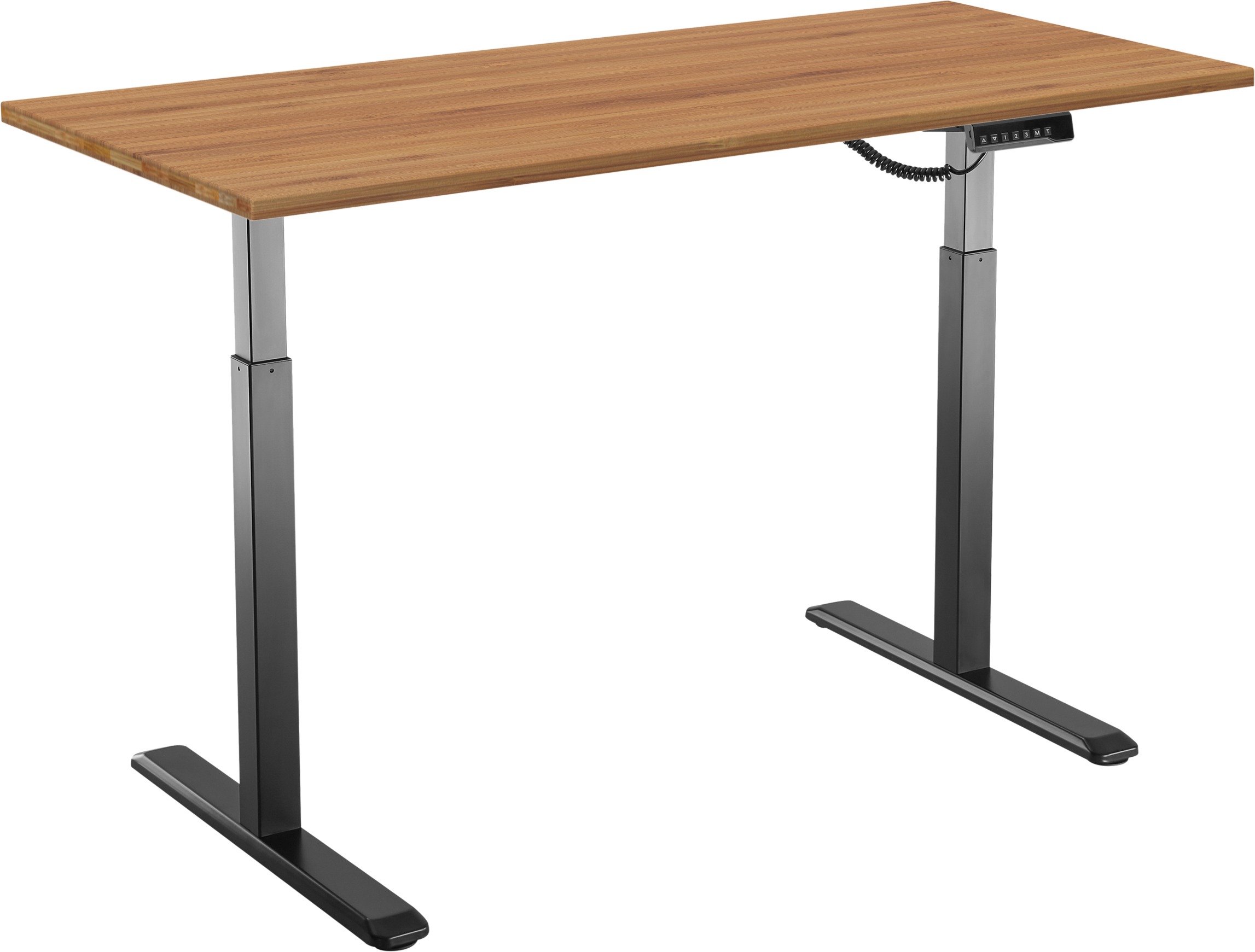 AlzaErgo Table ET2 s bambusovou deskou 140x80 cm