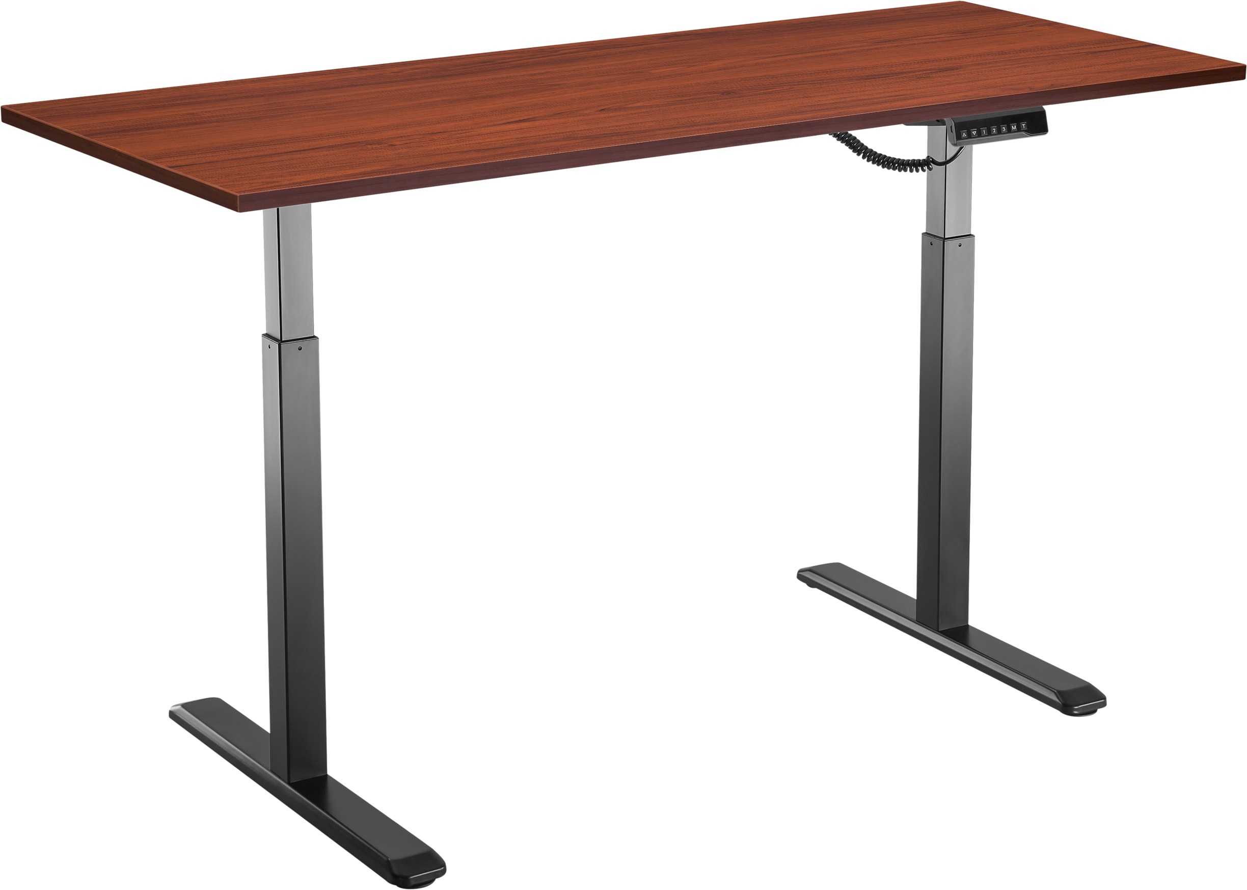 AlzaErgo Table ET2 černý s deskou 160×80 cm lamino kaštan