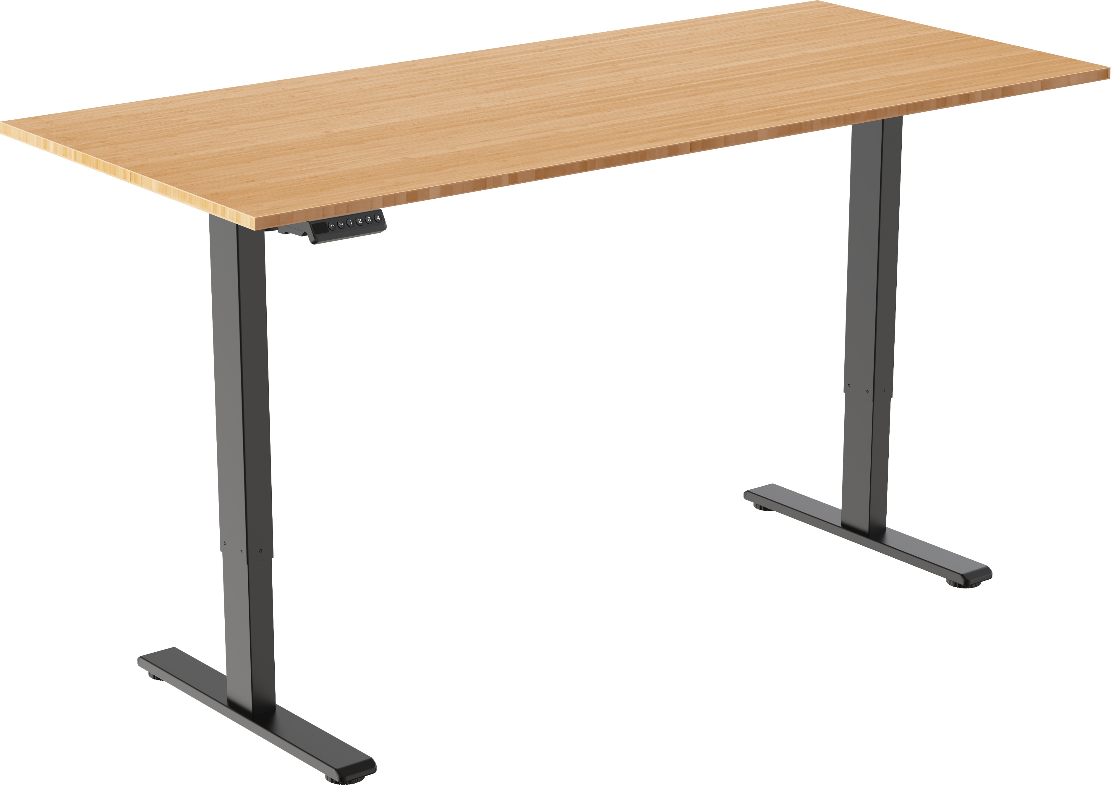 AlzaErgo Table ET2 Essential černý + deska 140×80 cm bambusová