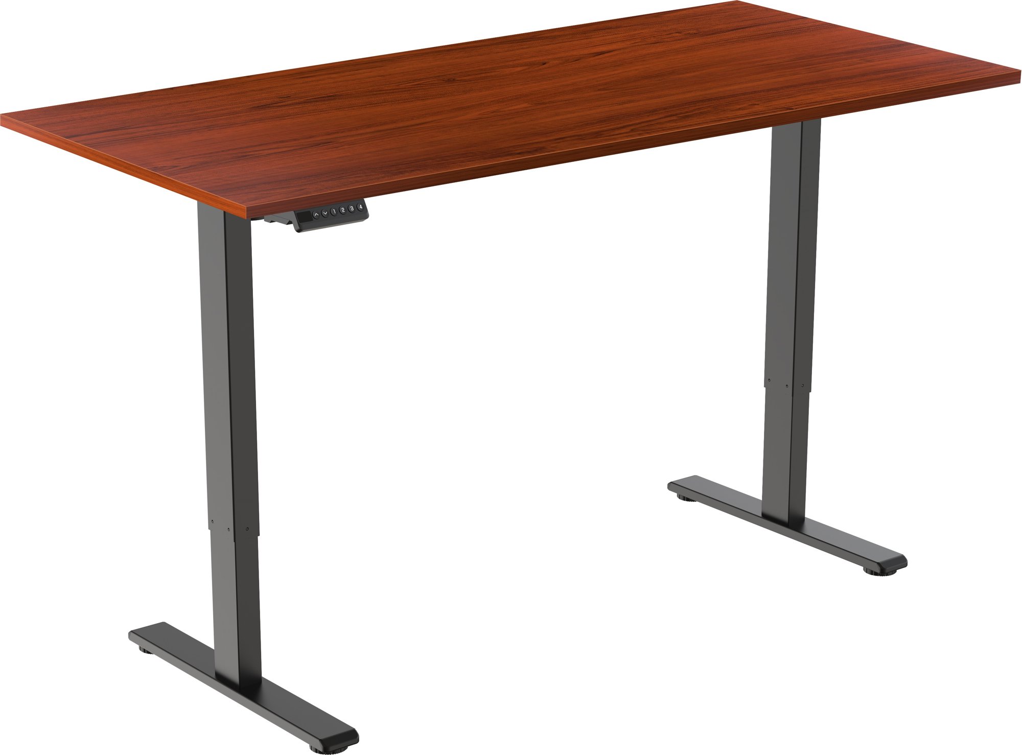 AlzaErgo Table ET2 Essential černý + deska 140×80 cm lamino kaštan