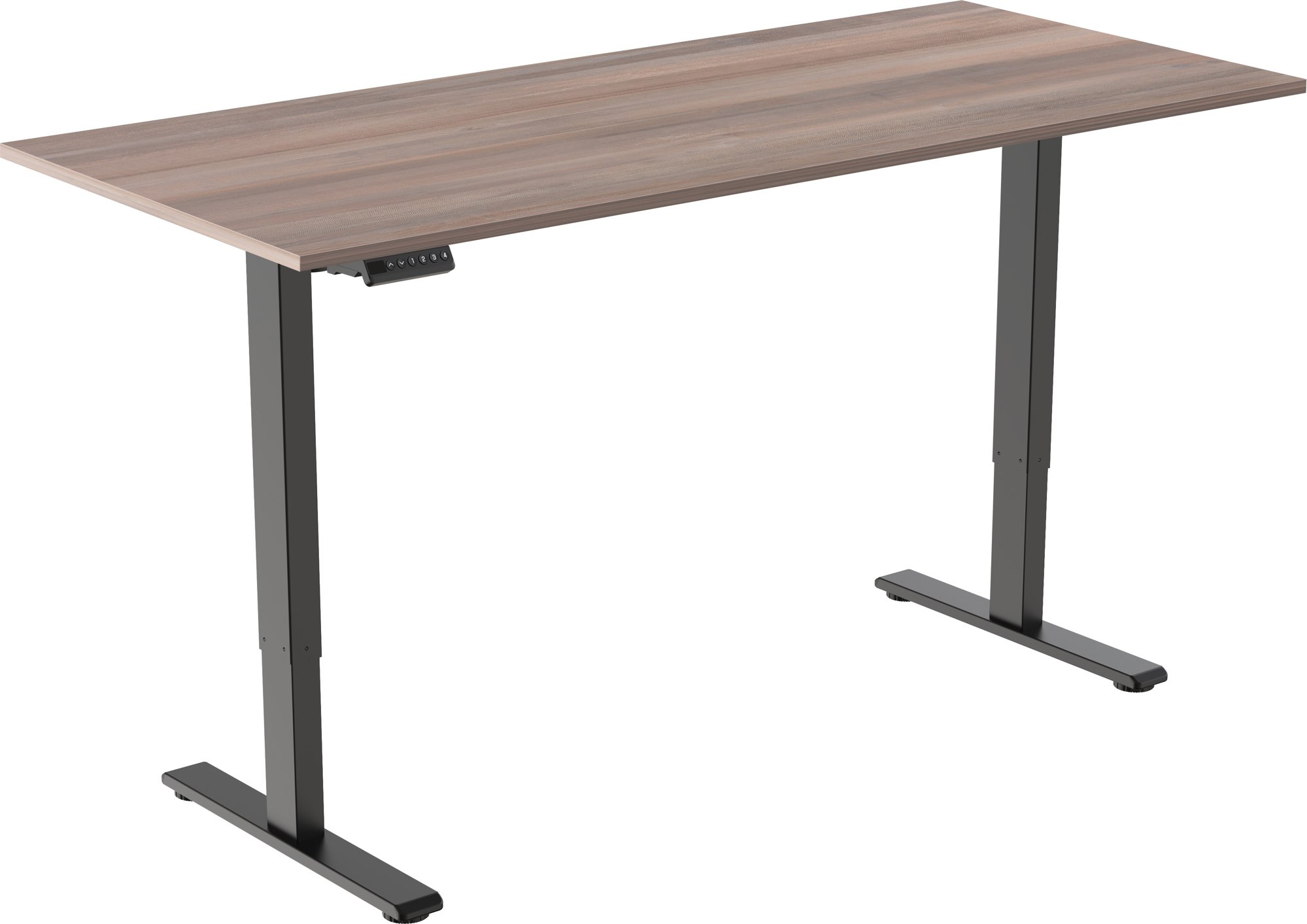 AlzaErgo Table ET2 Essential černý + deska 140×80 cm lamino šedý dub