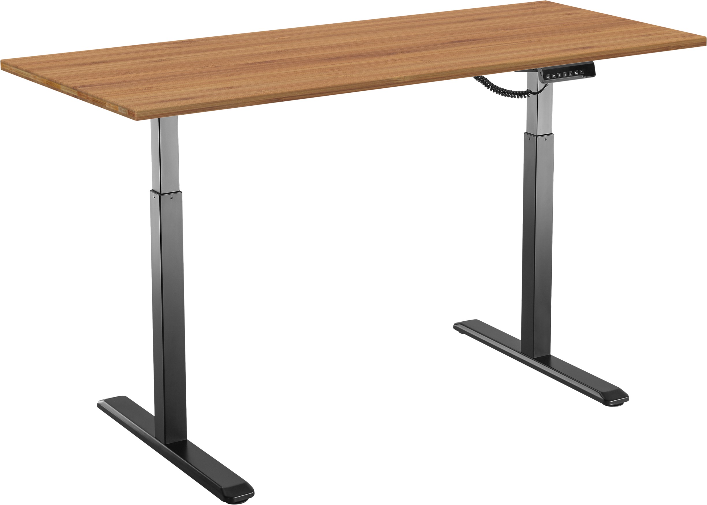 AlzaErgo Table ET2 s bambusovou deskou 140x80 cm