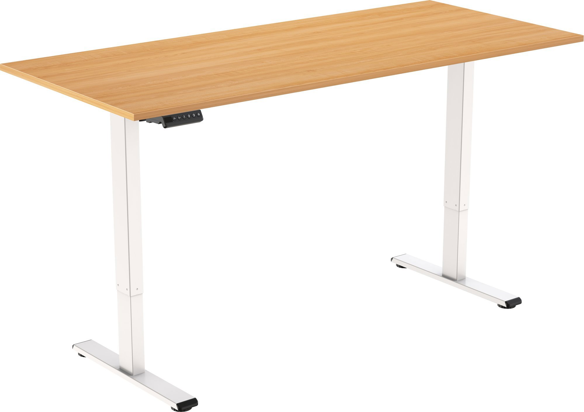 AlzaErgo Table ET2 Essential bílý + deska 140×80 cm lamino dub