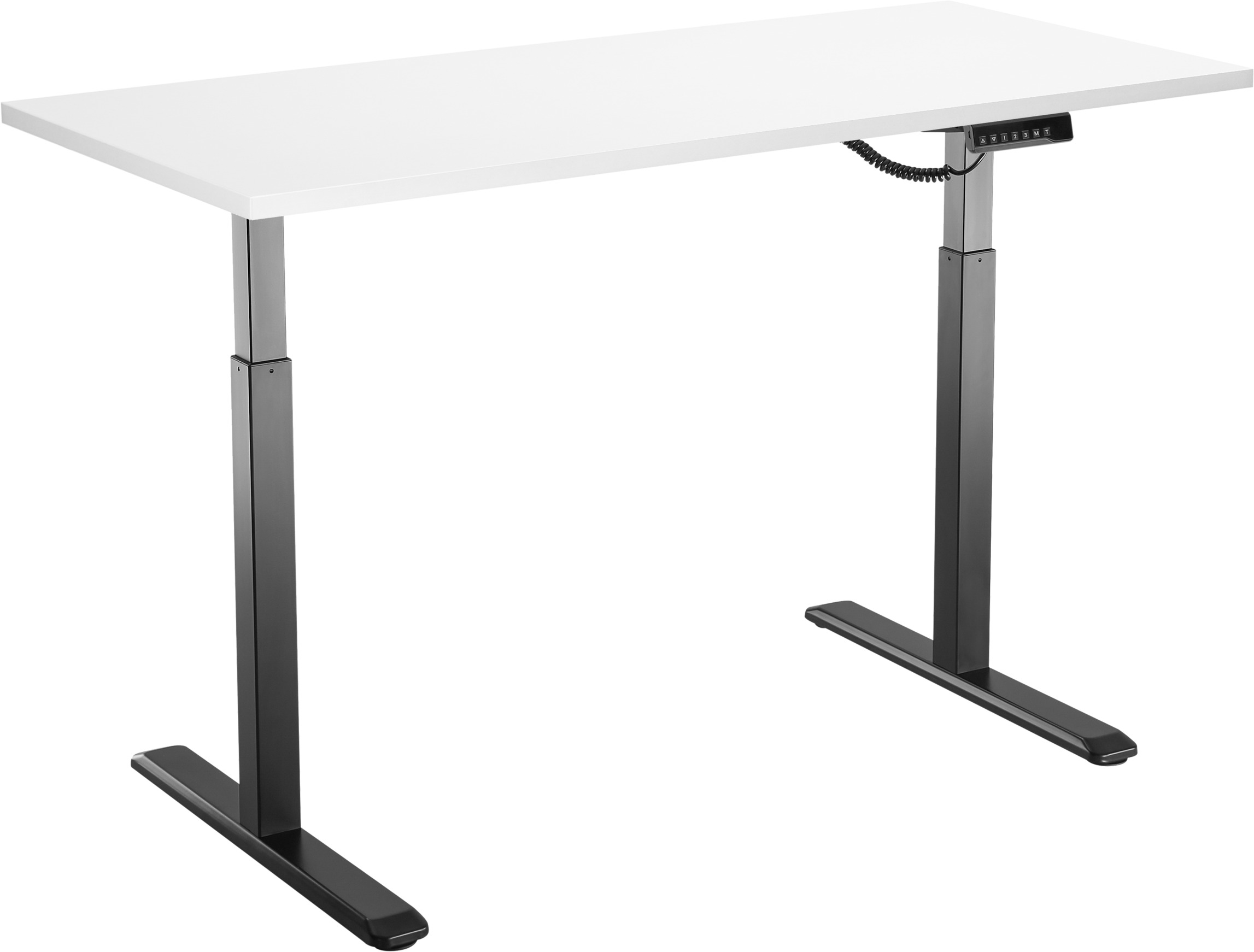 AlzaErgo Table ET2 černý s deskou 140x80cm lamino bílá