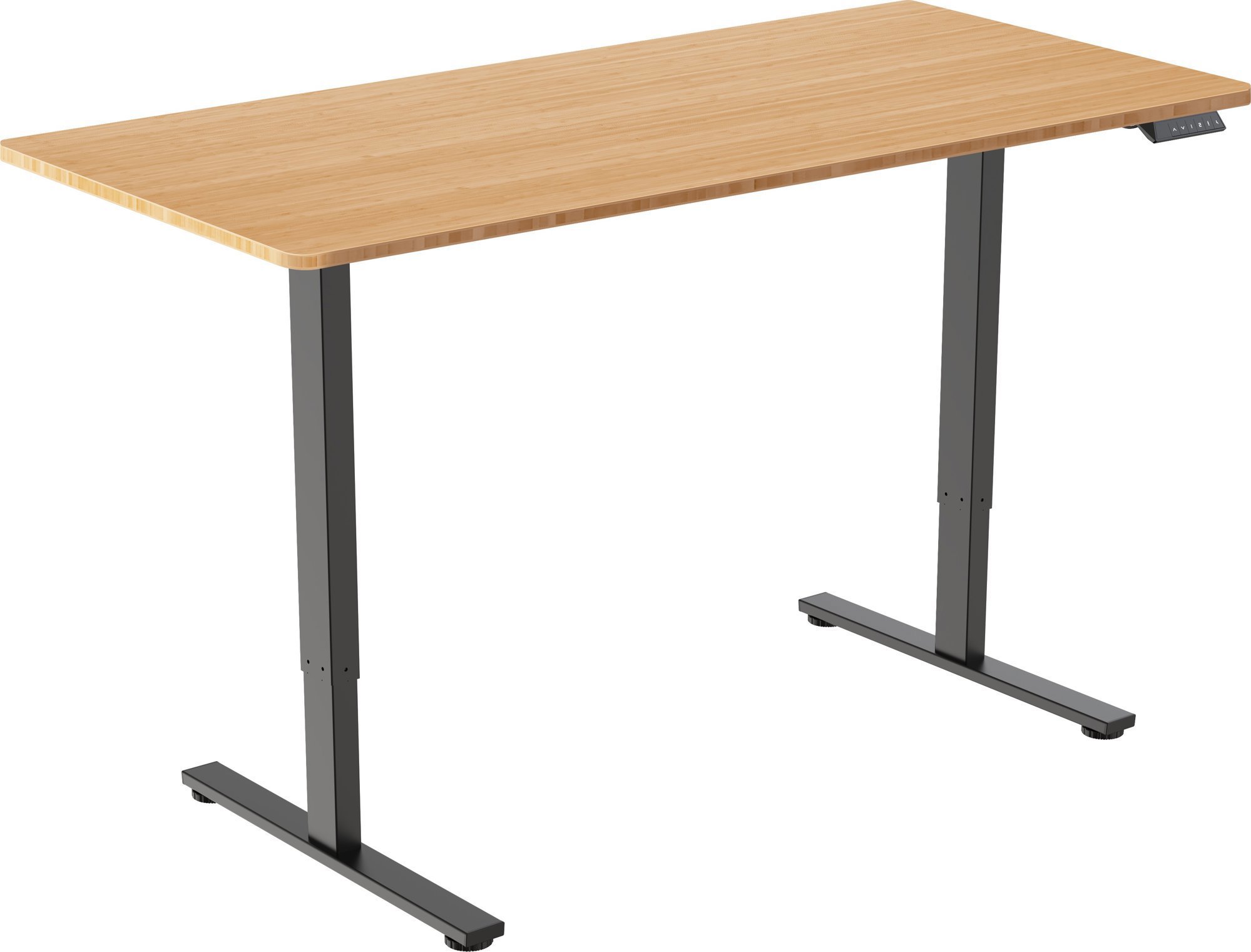 AlzaErgo Table ET2 Core černý + deska 120×80 cm bambusová zaoblená