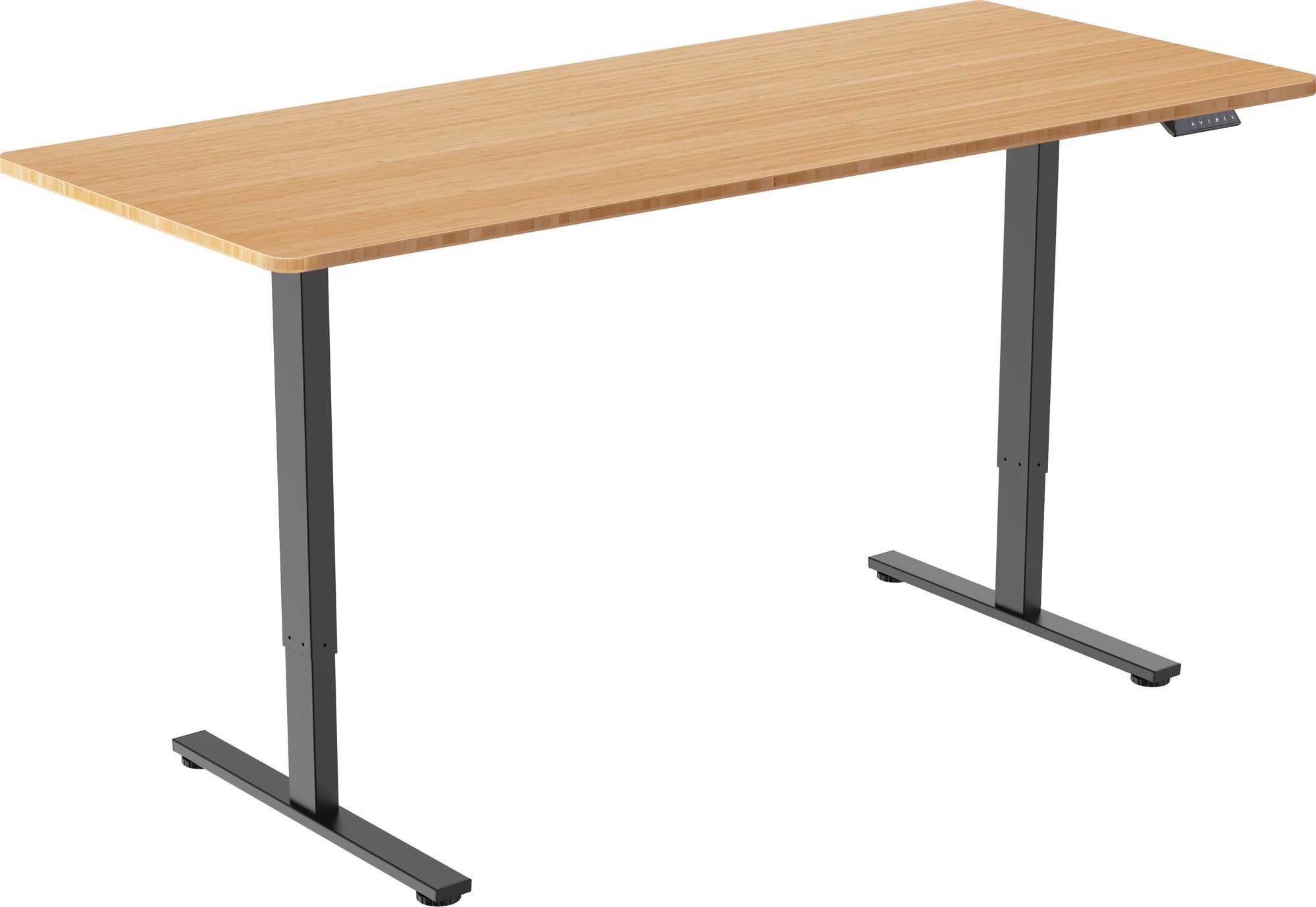AlzaErgo Table ET2 Core černý + deska 160×80 cm bambusová zaoblená