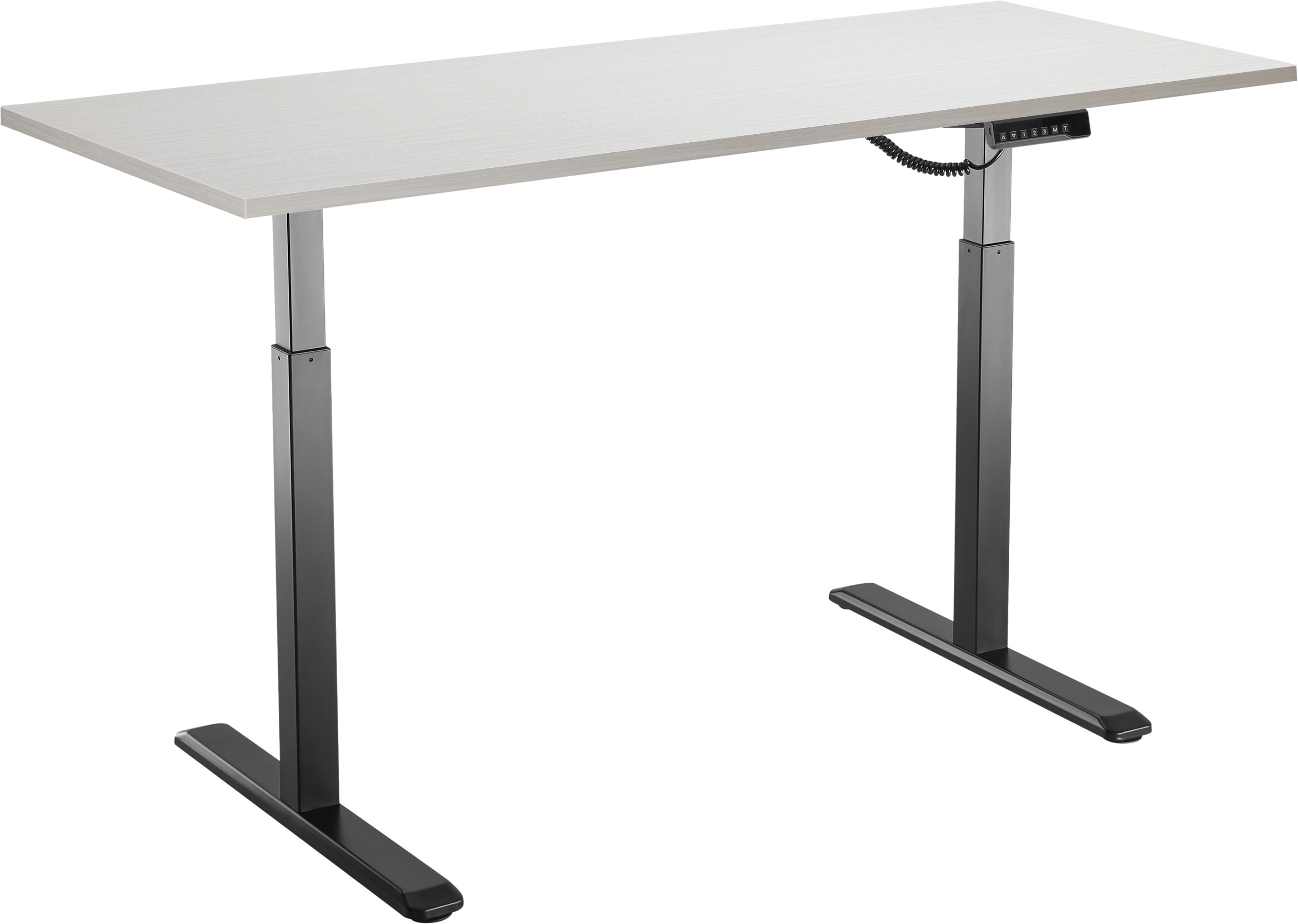 AlzaErgo Table ET2 černý s deskou 160x80 cm v lamino bílém dubu