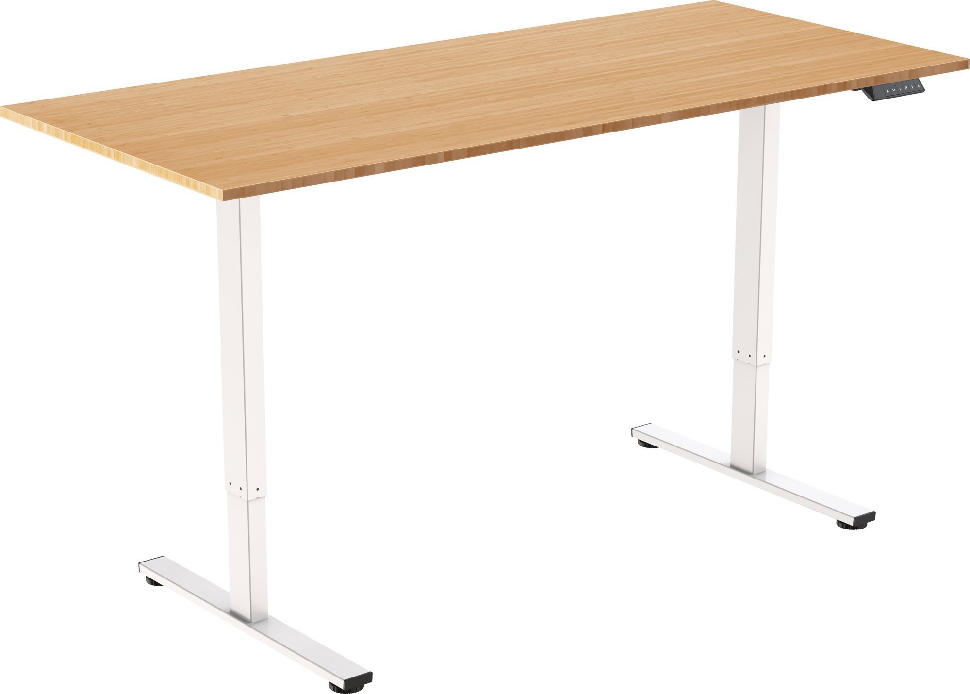 AlzaErgo Table ET2 Core bílý + deska 140×80 cm bambusová