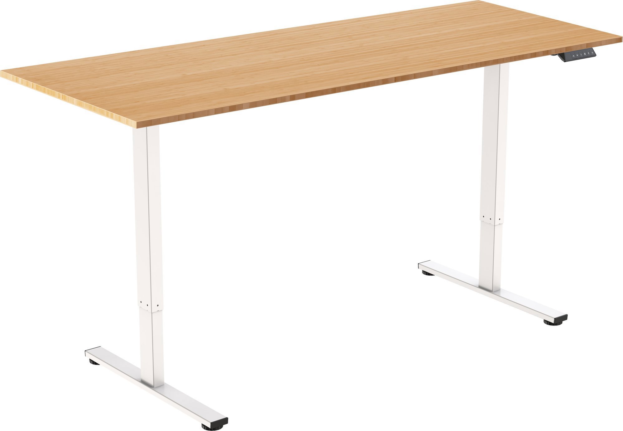 AlzaErgo Table ET2 Core bílý + deska 160×80 cm bambusová