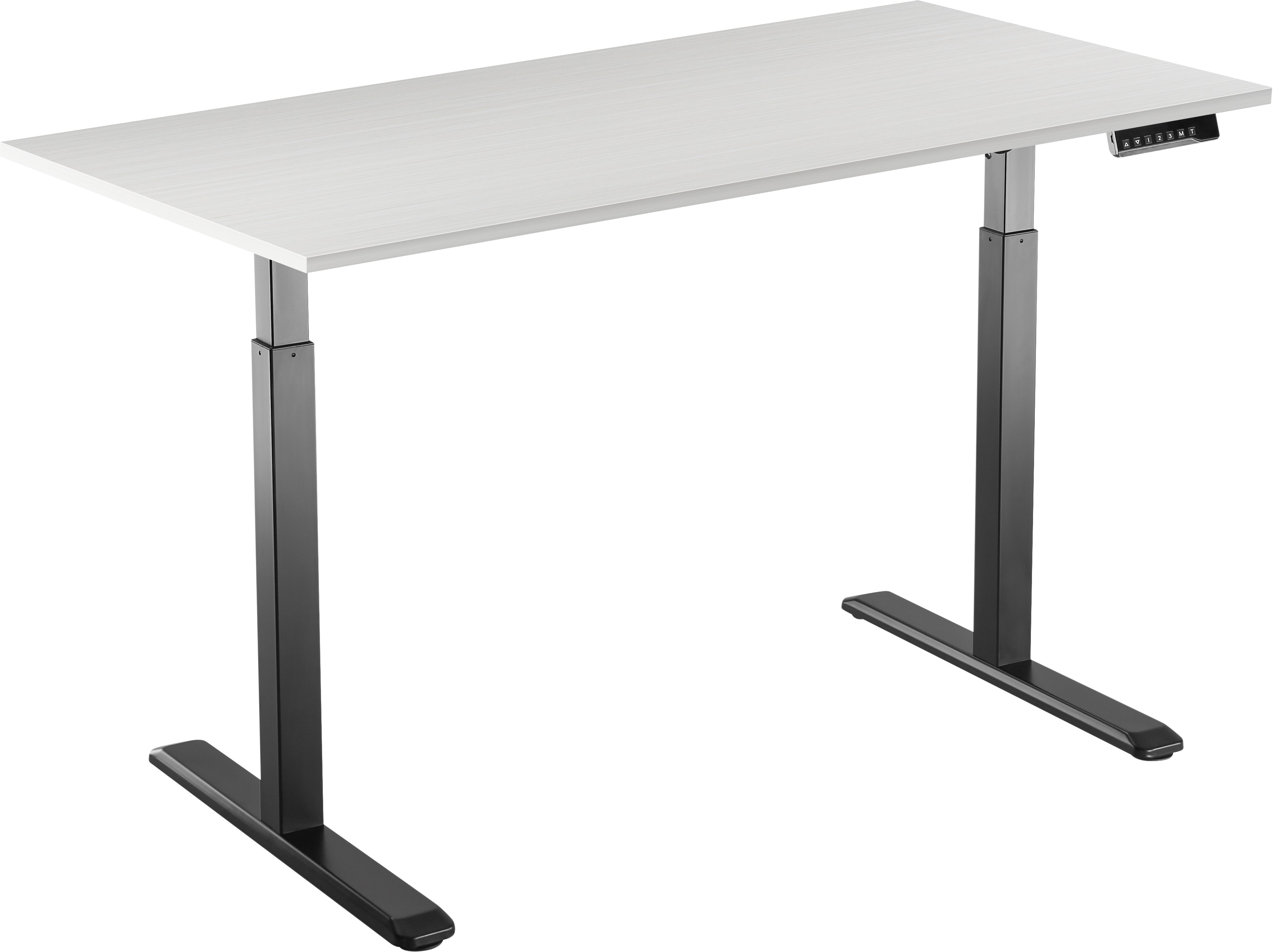 Stůl AlzaErgo Table ET2 černý s deskou 120x80cm lamino bílý dub