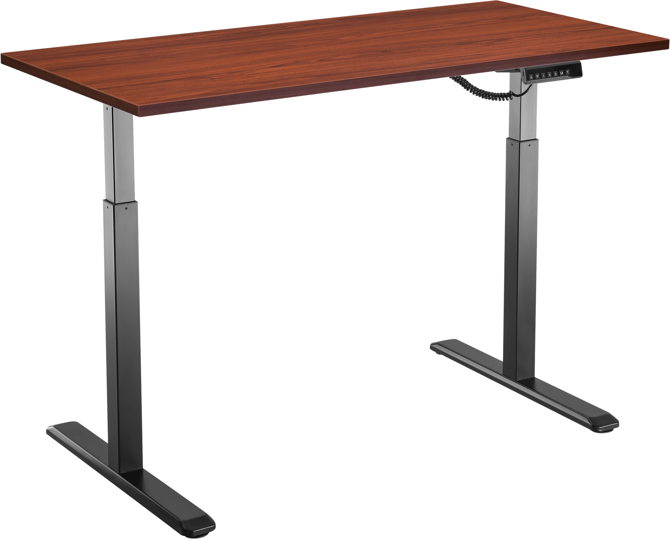 AlzaErgo Table ET2 černý s deskou 160×80 cm lamino kaštan