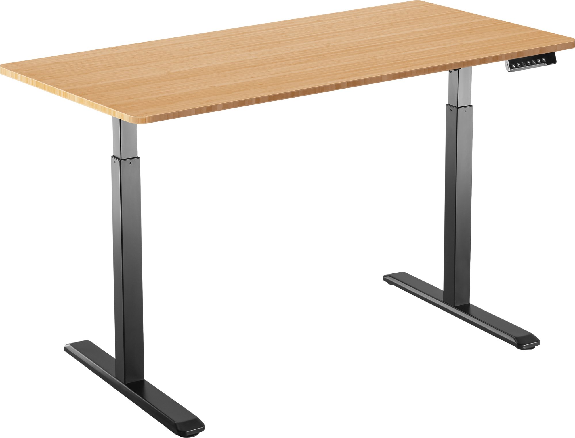 AlzaErgo Table ET2 černý + deska 120×80 cm bambusová zaoblená