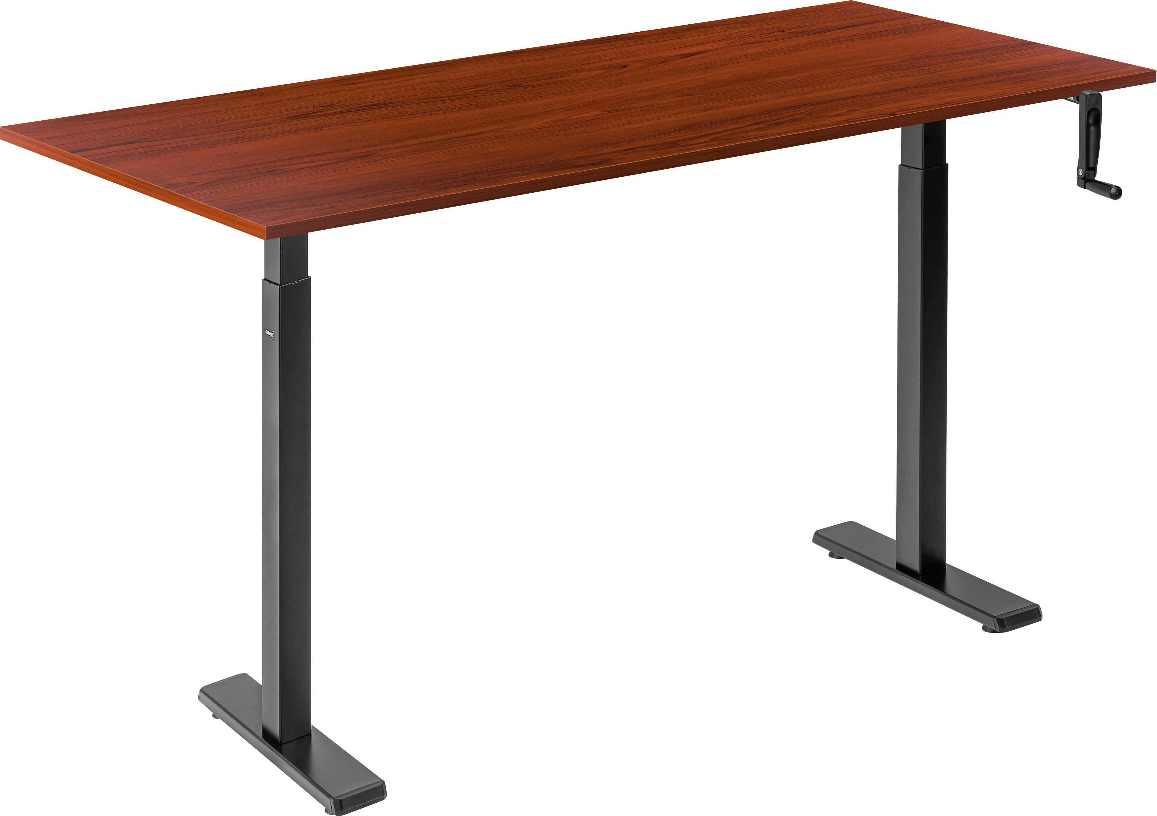 AlzaErgo Table ET3 Essential černý + deska 140×80 cm lamino kaštan
