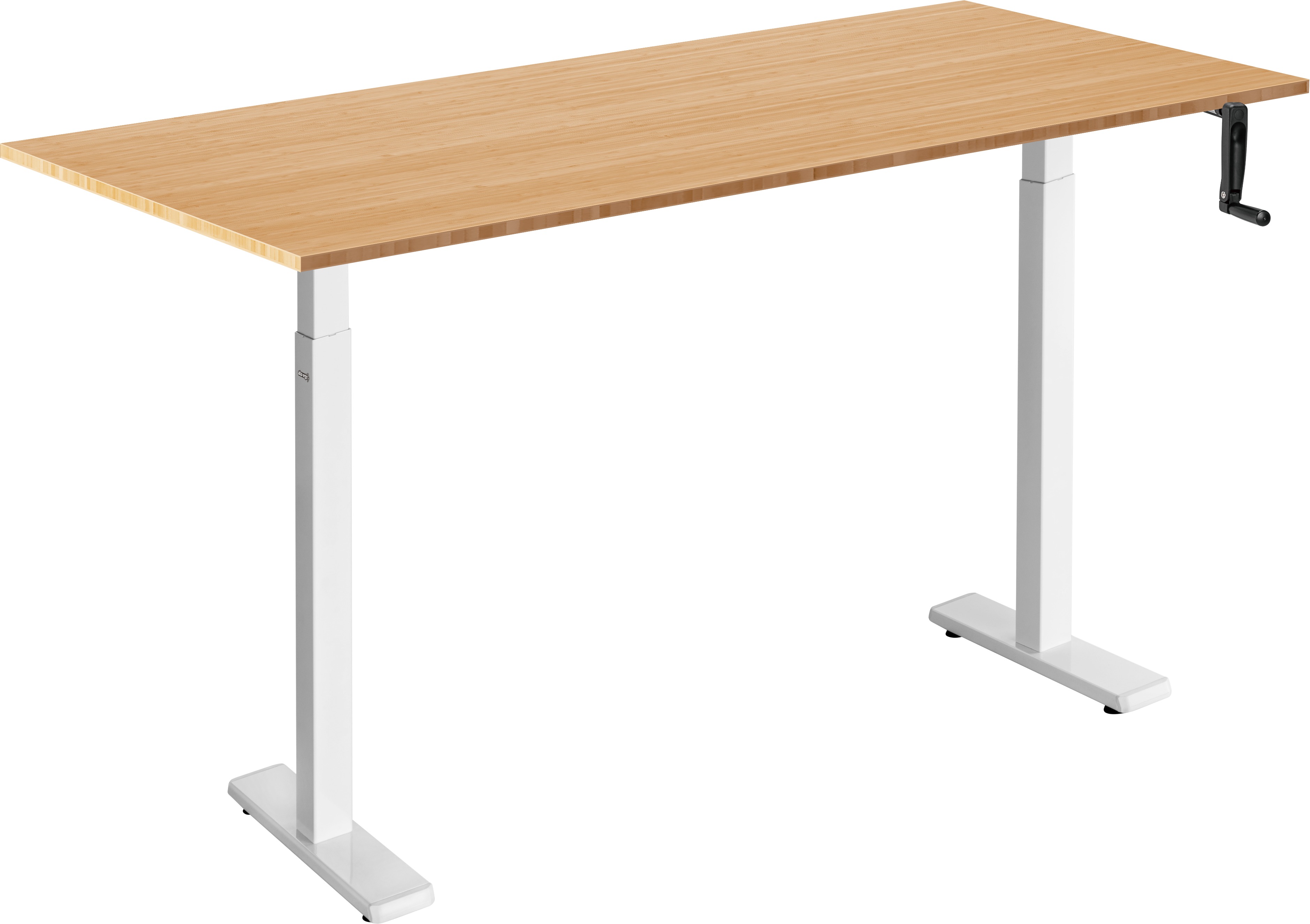 AlzaErgo Table ET3 Essential bílý + deska 140×80 cm bambusová