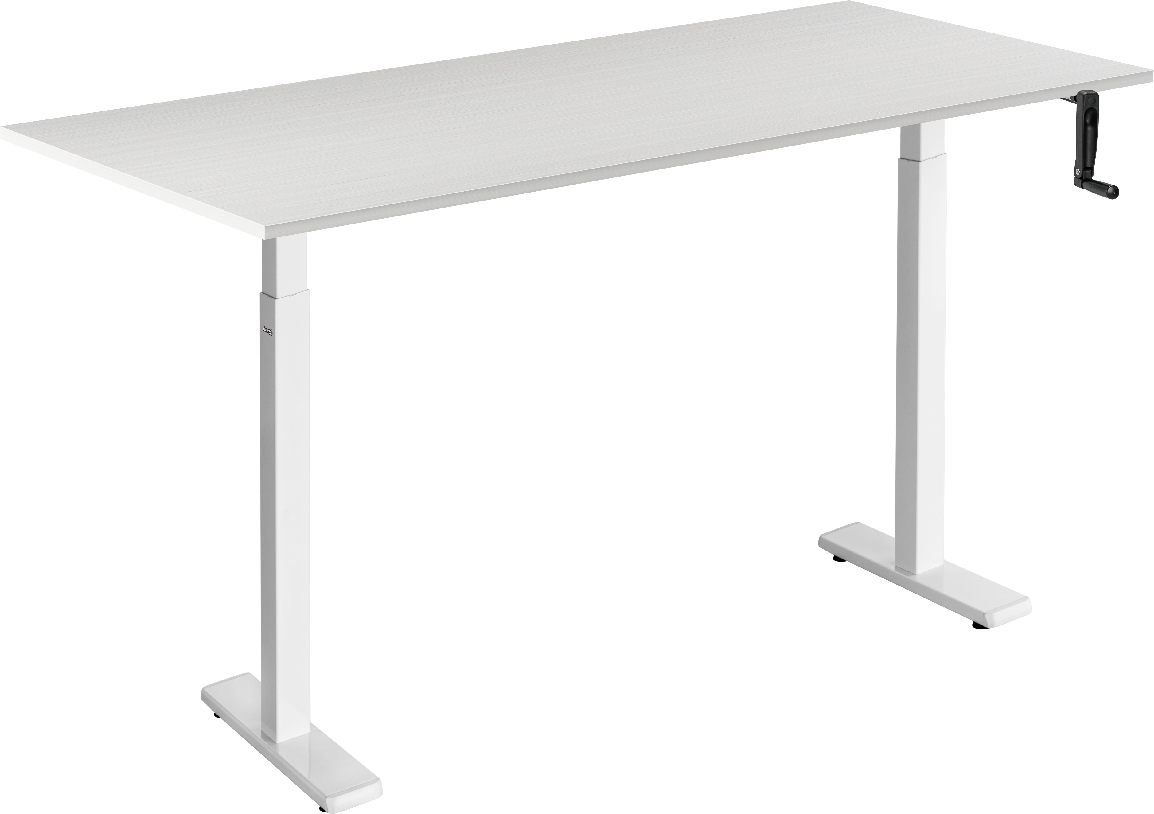 AlzaErgo Table ET3 Essential bílý + deska 140×80 cm lamino bílý dub