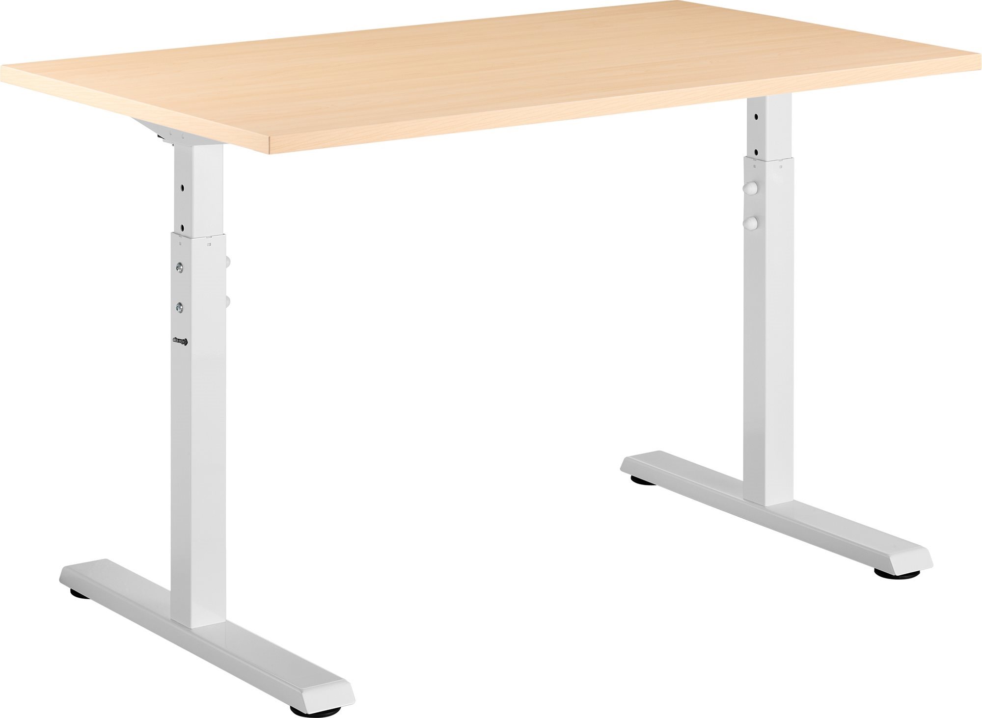 AlzaErgo Fixed Table FT1 bílý + deska 120x80 cm lamino bříza
