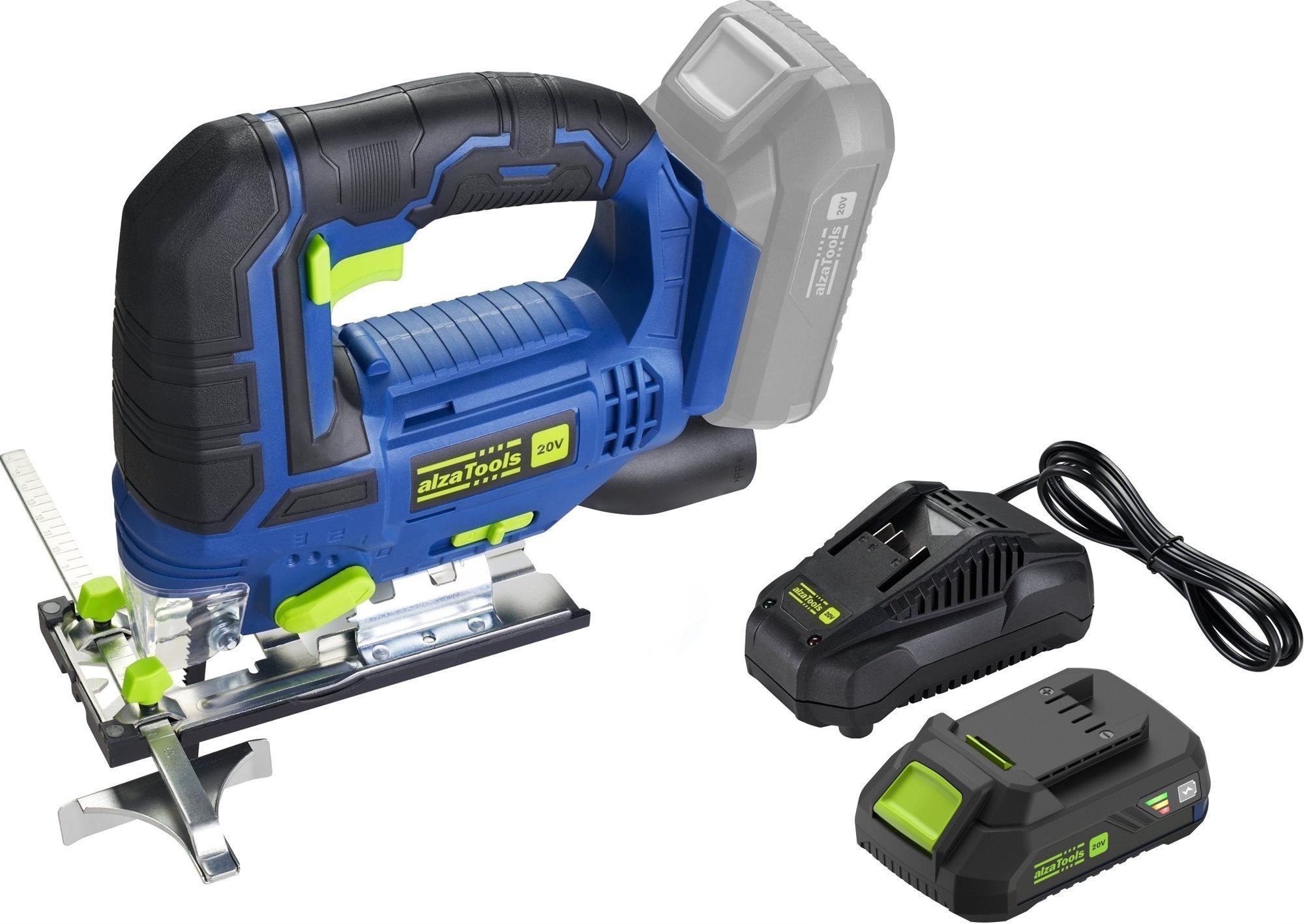 ALZATOOLS Přímočará pila AKU CJS20V BatteryONE 20V s nabíječkou (1x2 Ah)
