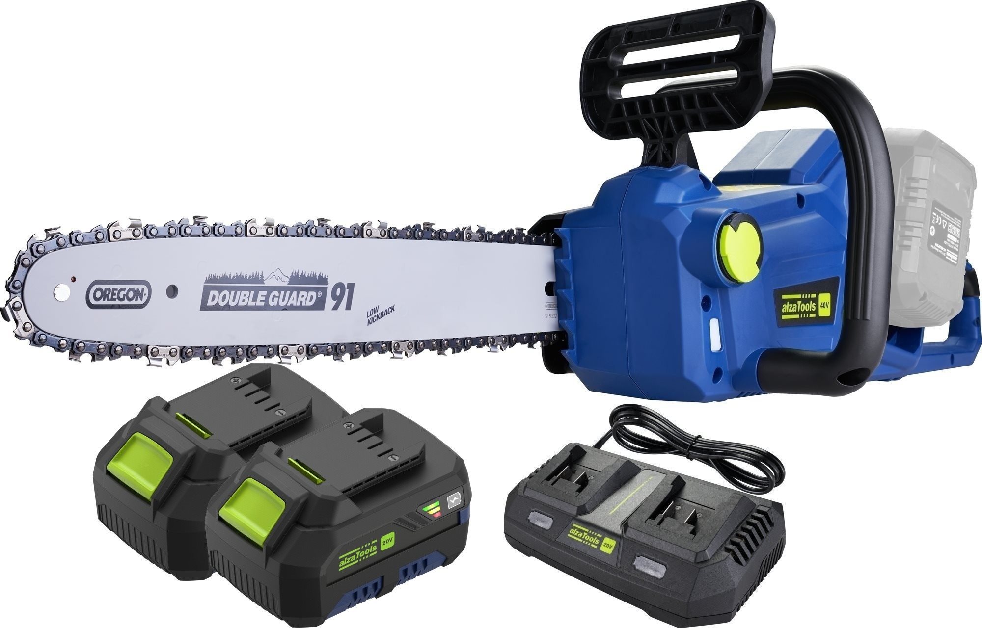 ALZATOOLS PRO Řetězová pila AKU CBCHS40V Brushless BatteryONE 20V (2x 4Ah)