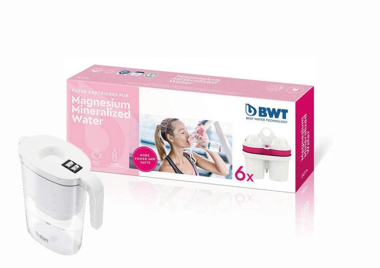 BWT náhradní vodní filtry Mg2+ 6 ks + konvice BWT VIDA MEI 2,6 l