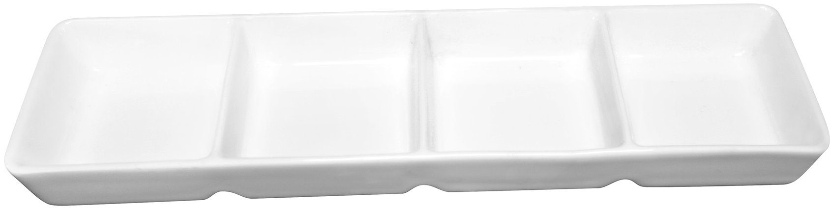 by inspire Porcelánová servírovací miska se 4 přihrádkami, 22,5 × 6 cm, bílá