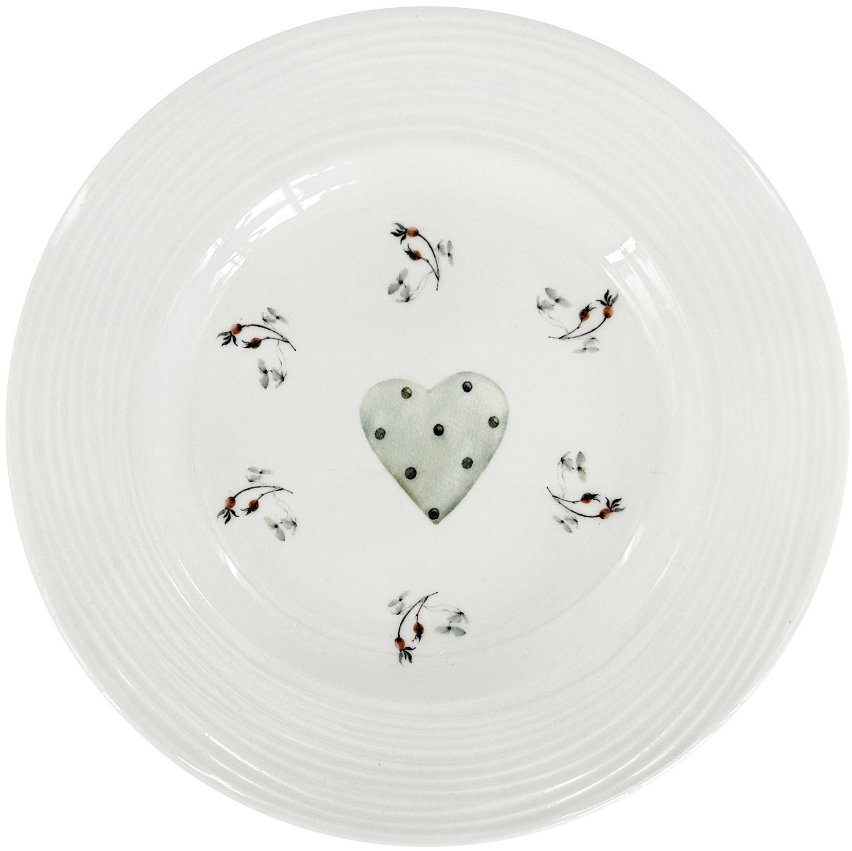 by inspire Porcelánový dezertní talíř Croft Advent Berries, 20,5 cm, zelený/červený