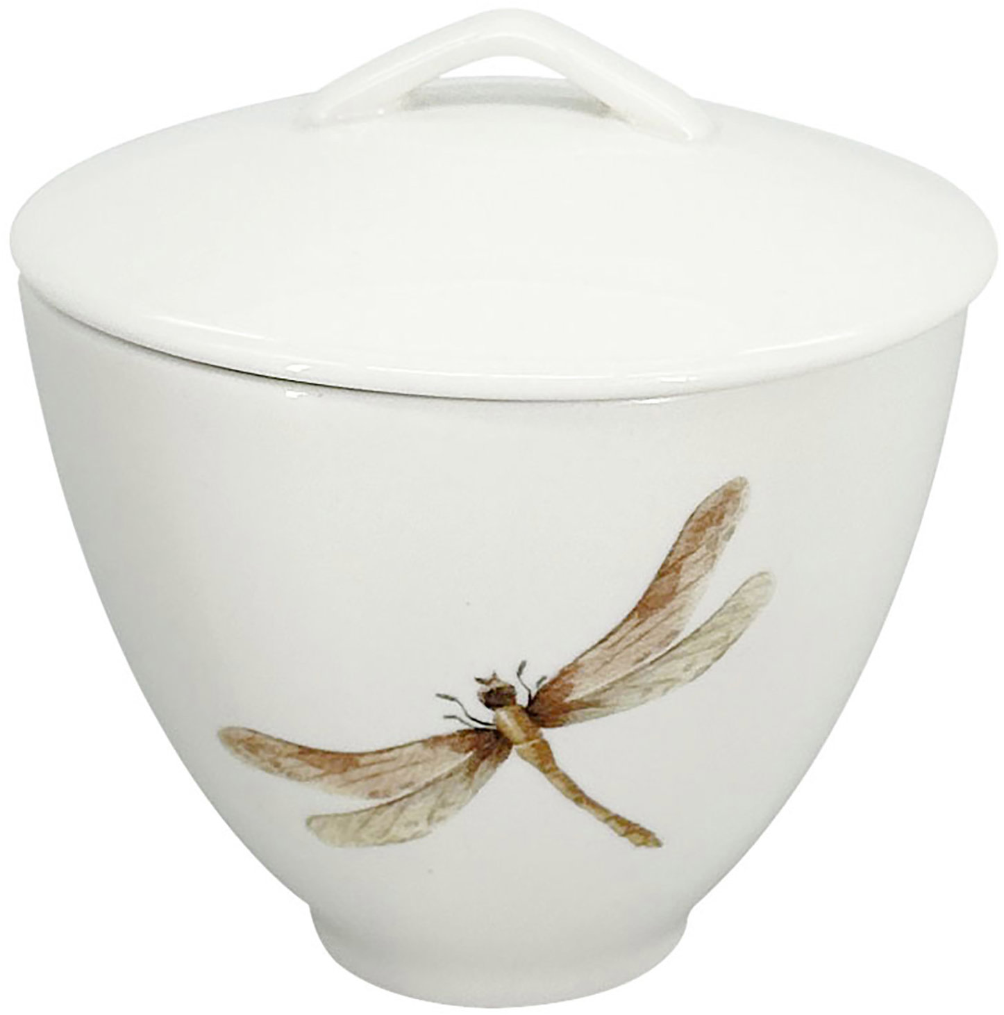 by inspire Porcelánová cukřenka Vážka 150 ml, zelená / hnědá