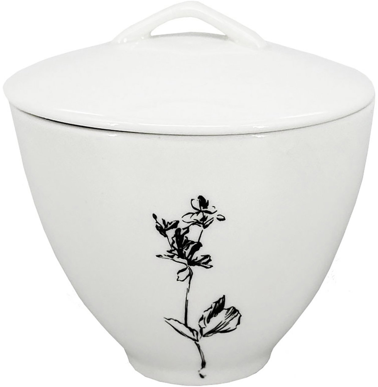 by inspire Porcelánová cukřenka Wild 150 ml, bílá / černá