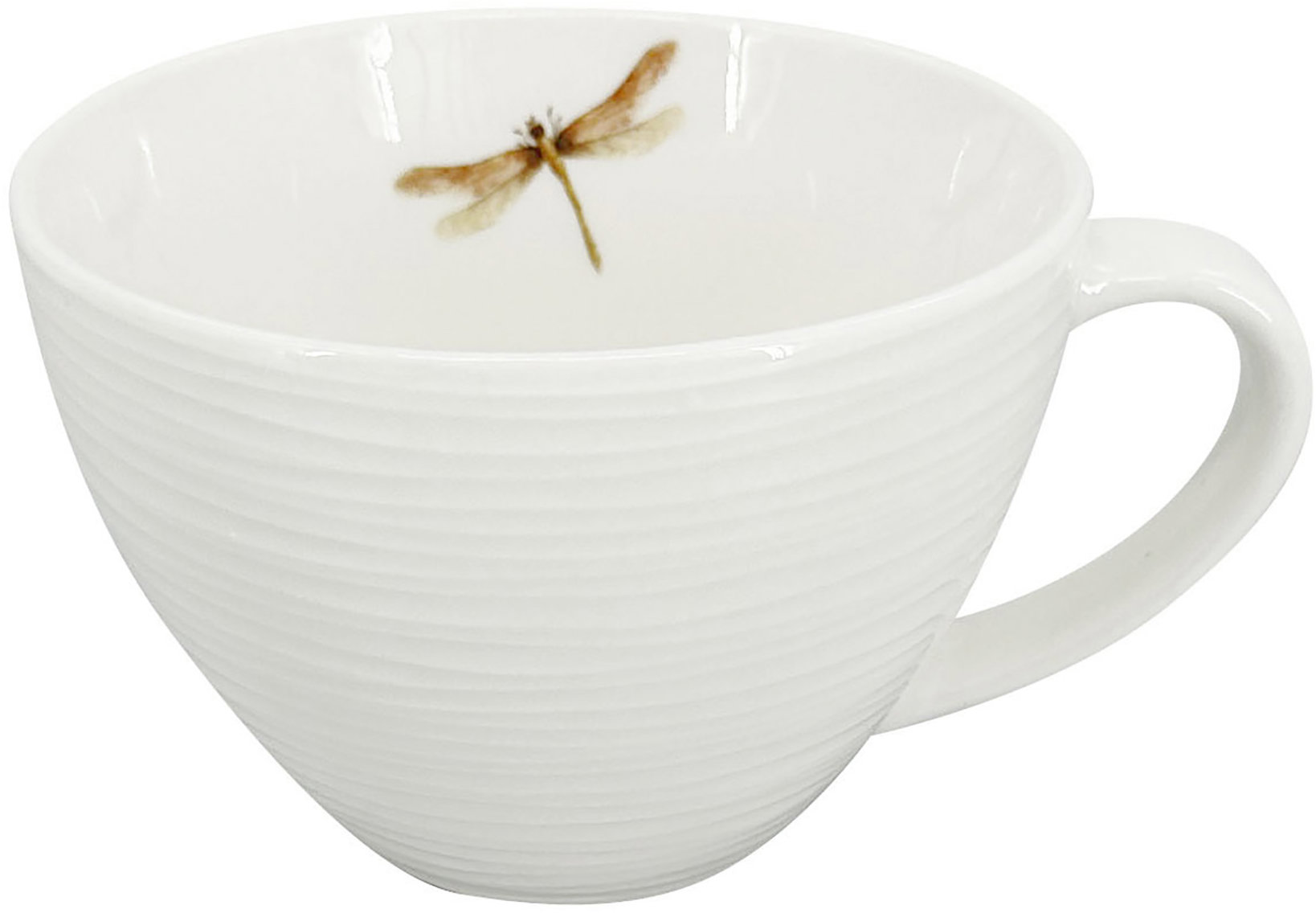 by inspire Porcelánový hrnek Croft Vážka 400 ml, zelený / hnědý