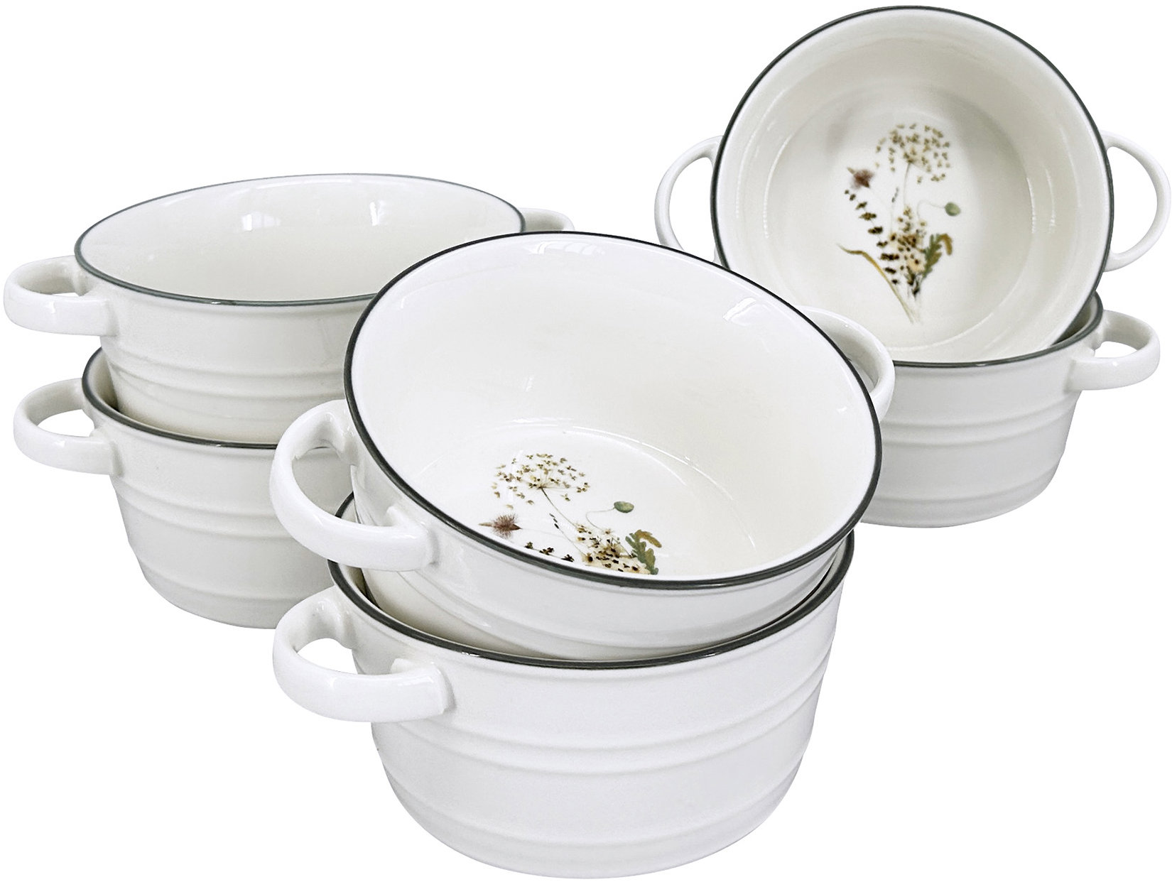 by inspire Porcelánová miska kompotová Nostalgie Meadow, 12 cm, sada 6 ks