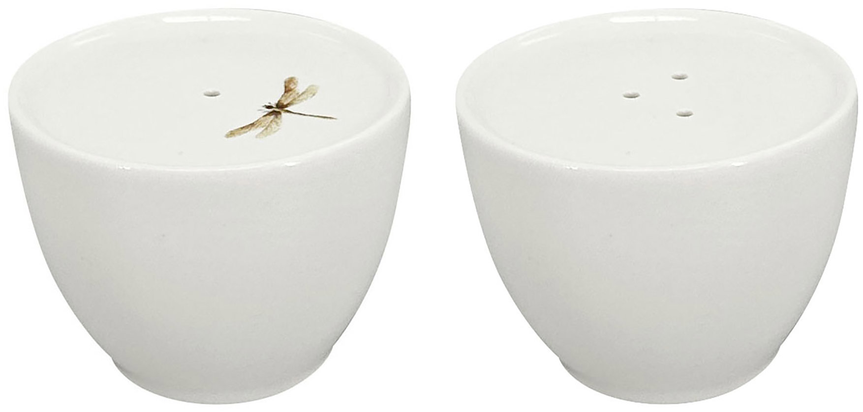 by inspire Porcelánová souprava sůl / pepř Vážka, zelená / hnědá