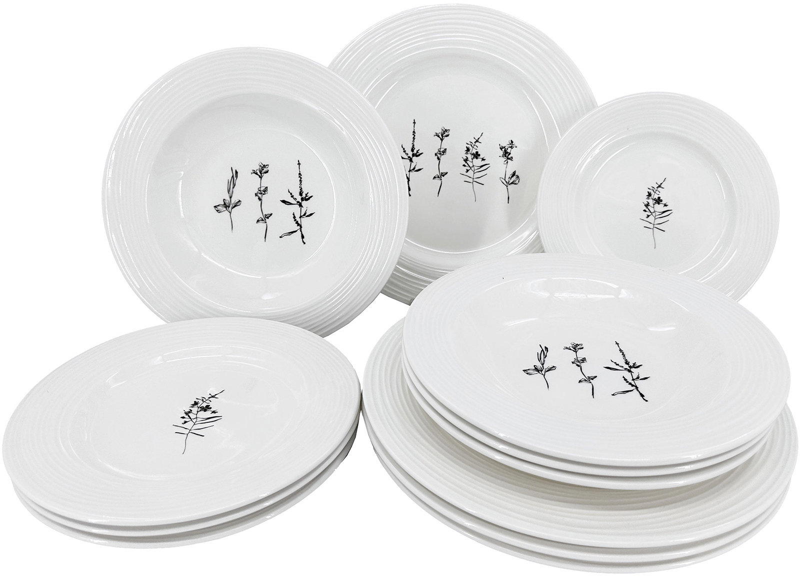 by inspire Porcelánová jídelní sada talířů Croft Wild - 12 ks
