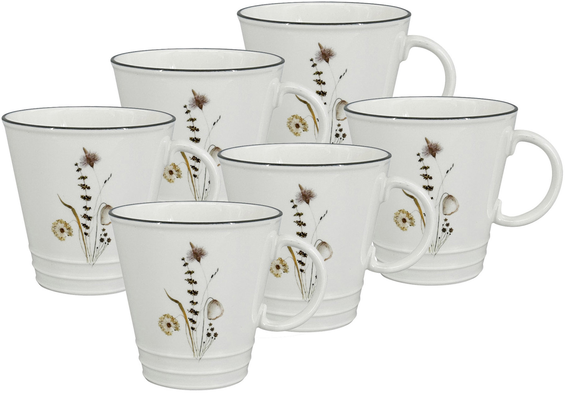 by inspire Porcelánový hrnek Nostalgie Meadow, 350 ml, sada 6 ks