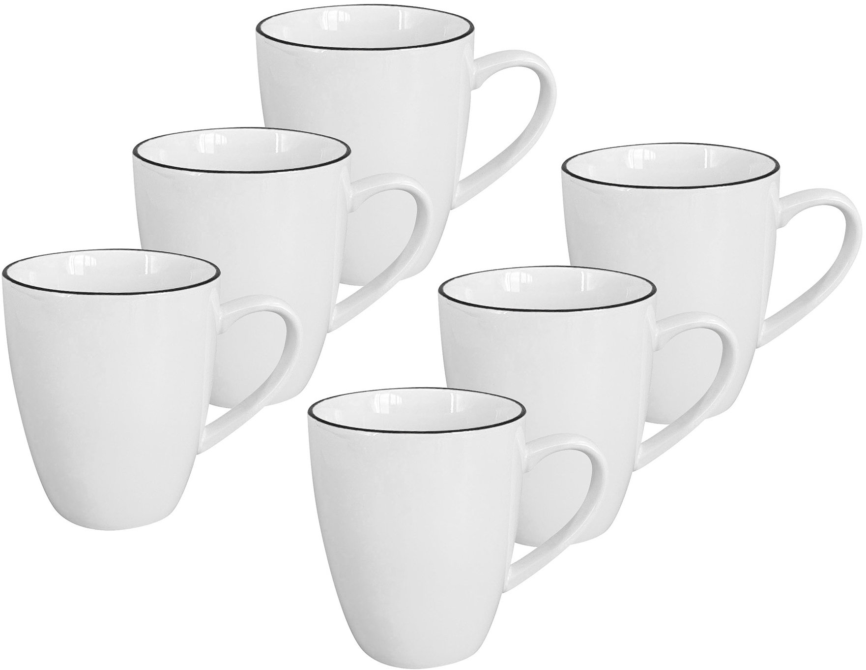 by inspire Set 6 ks - Hrnek Alba Black, 350 ml, černá linka