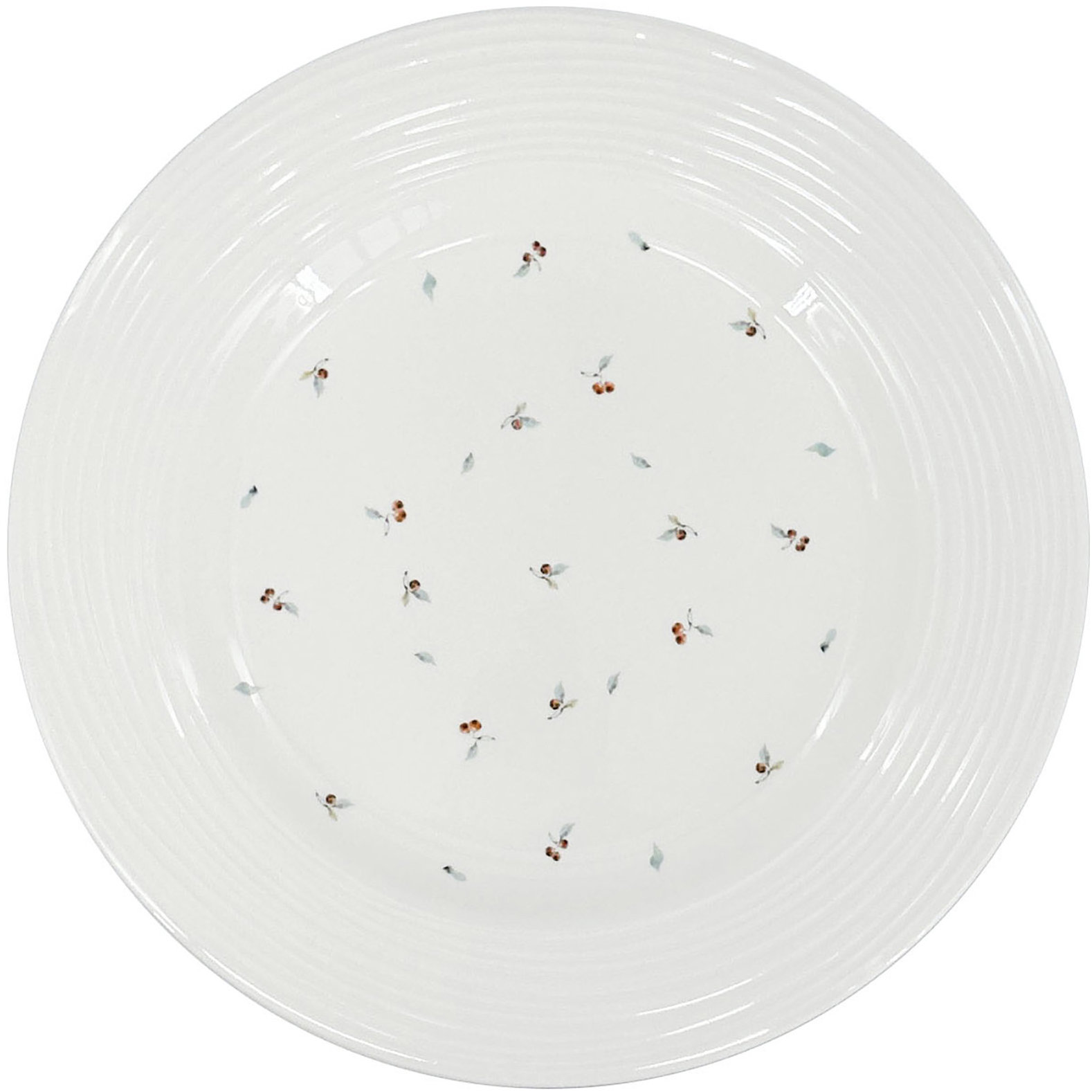 by inspire Porcelánový mělký talíř Croft Berries 27,5 cm, zelený / červený