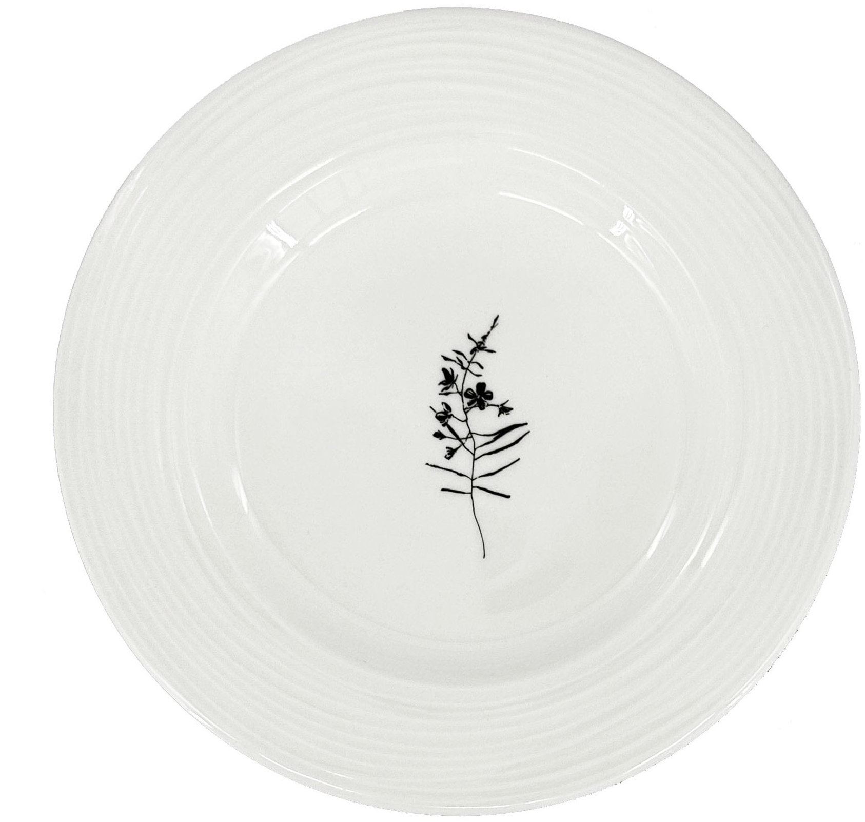 by inspire Porcelánový dezertní talíř Croft Wild 20,5 cm, bílý / černý