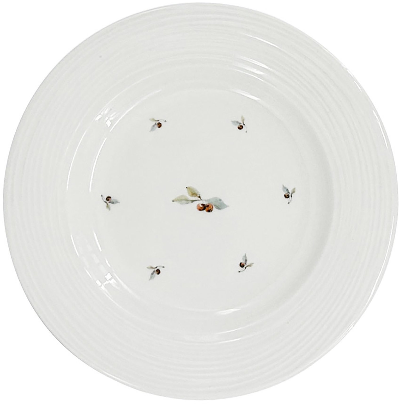 by inspire Porcelánový dezertní talíř Croft Berries 20,5 cm, zelený / červený