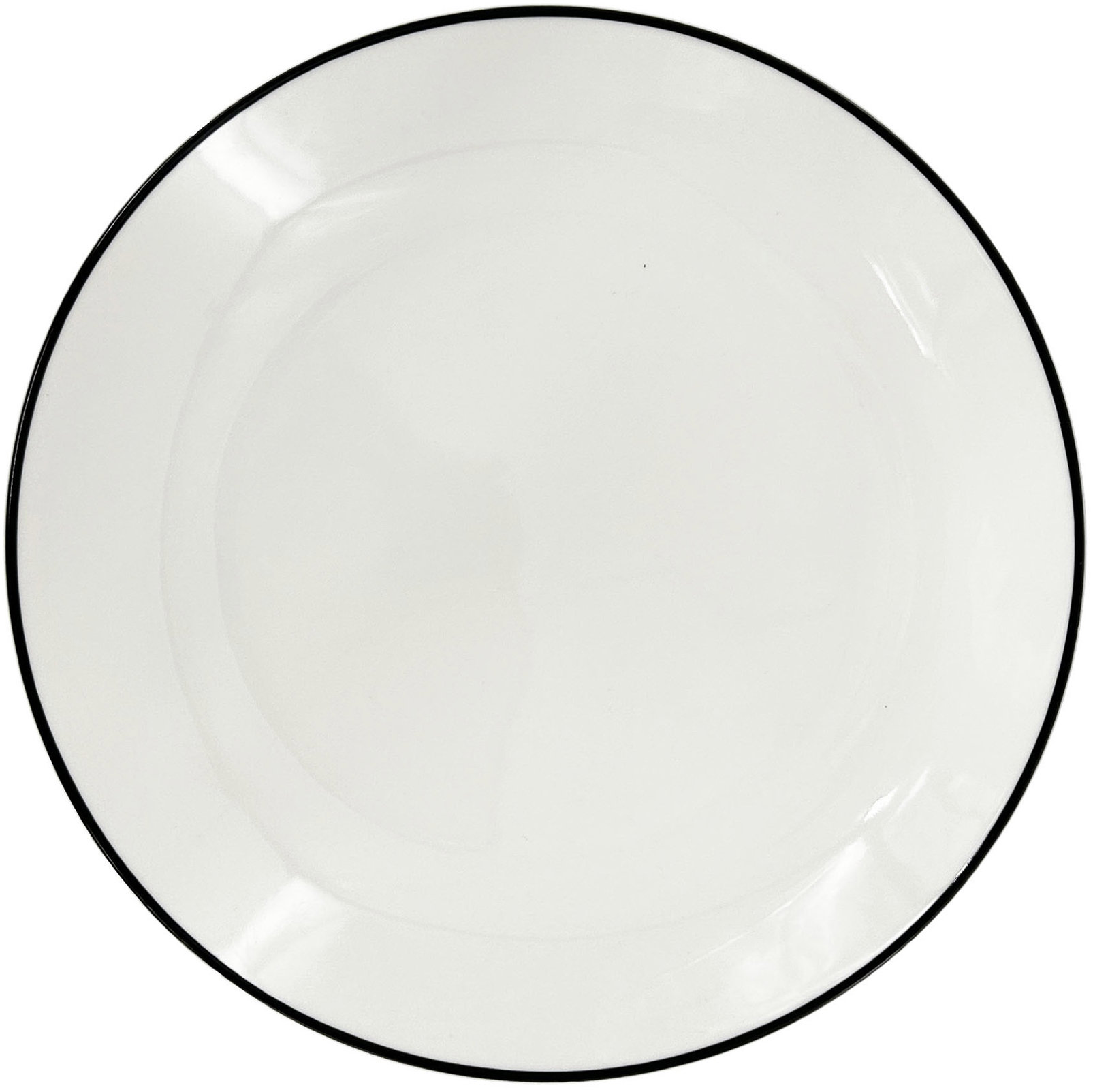 by inspire Linea Black Dezertní porcelánový talíř, průměr 19 cm, černá linka