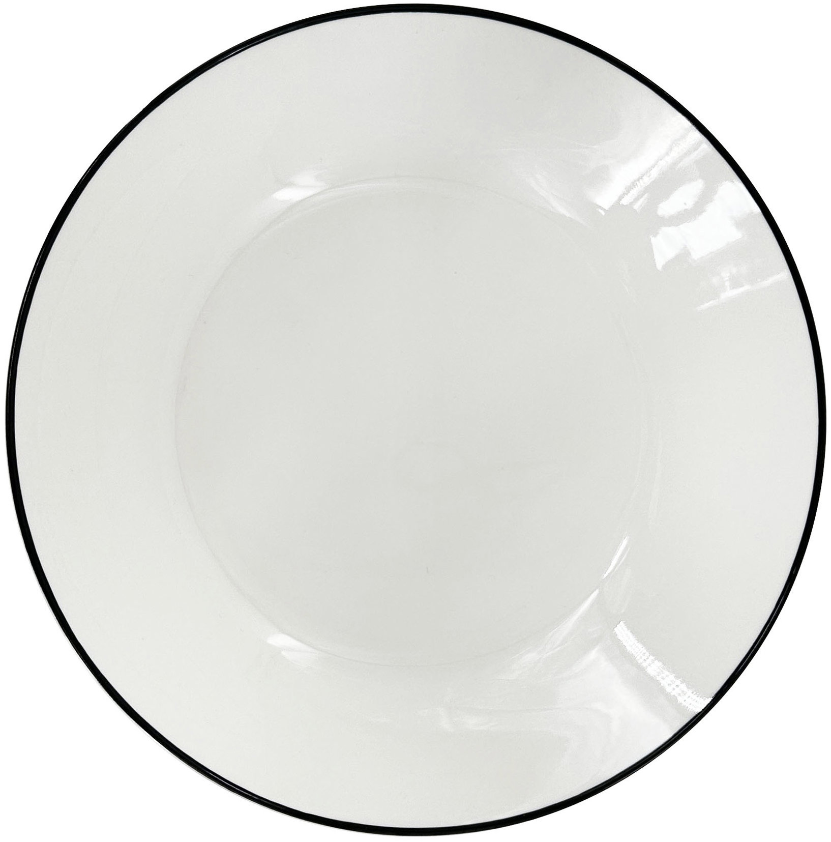 by inspire Linea Black Hluboký porcelánový talíř, průměr 20,5 cm, černá linka