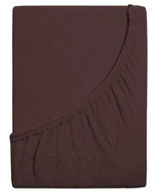 B.E.S. PETROVICE Prostěradlo Froté PERFECT 180 × 200 cm, tmavě hnědé