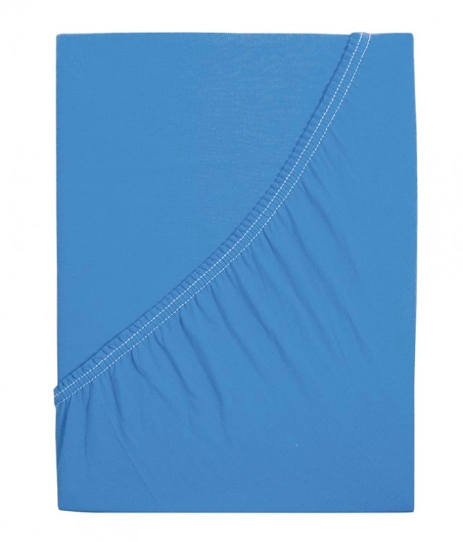 B.E.S. PETROVICE Prostěradlo Jersey bavlna IDEAL 90 × 200 cm, nebesky modré