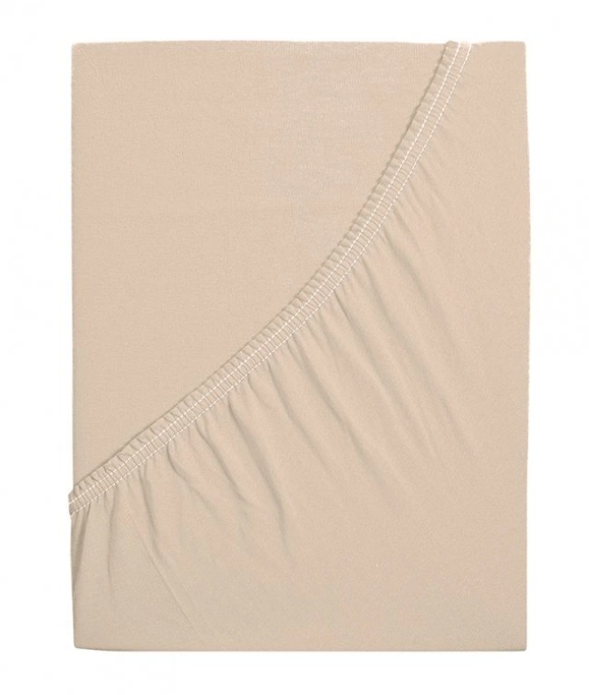 B.E.S. PETROVICE Prostěradlo Jersey bavlna IDEAL 90 × 200 cm, hnědá káva