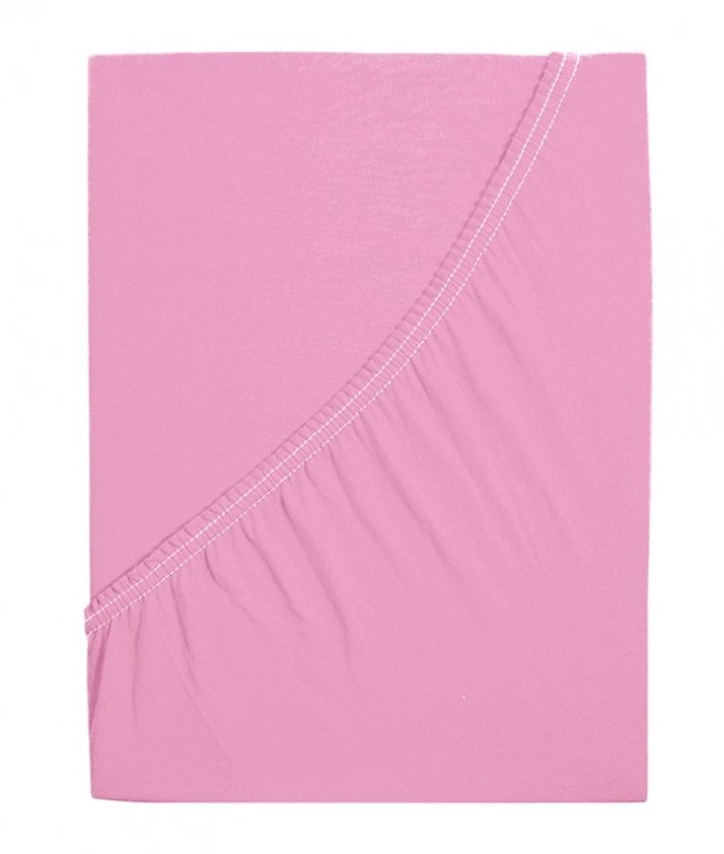 B.E.S. PETROVICE Prostěradlo Jersey bavlna IDEAL 90 × 200 cm, růžové