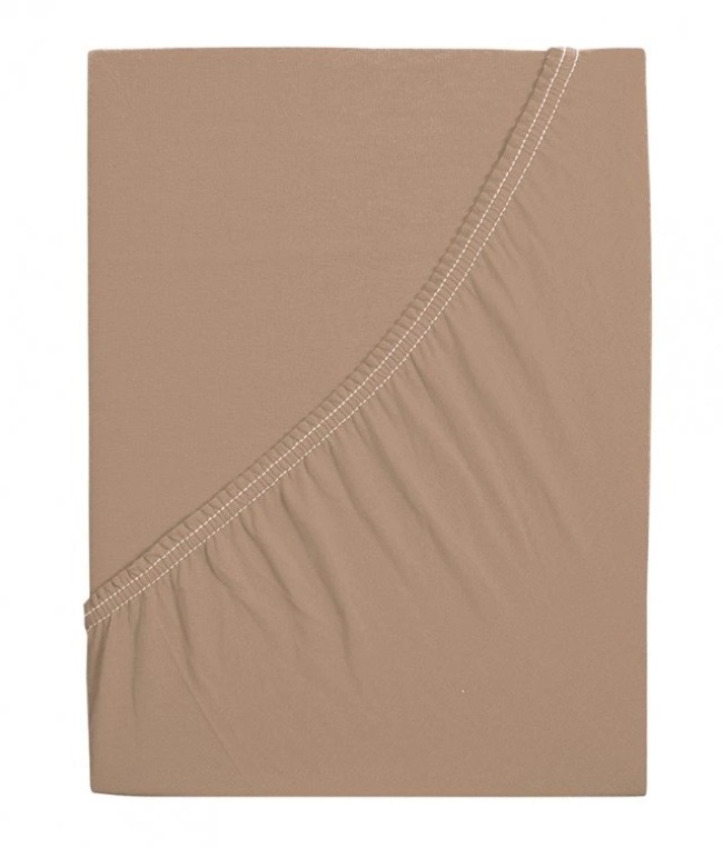 B.E.S. PETROVICE Prostěradlo Jersey bavlna IDEAL 90 × 200 cm, hnědý ořech