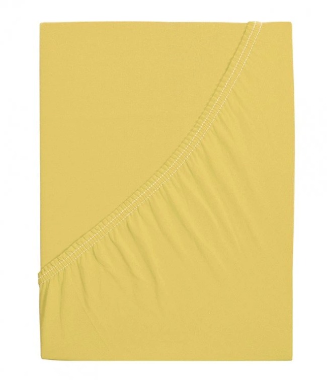 B.E.S. PETROVICE Prostěradlo Jersey bavlna IDEAL 180 × 200 cm, žluté