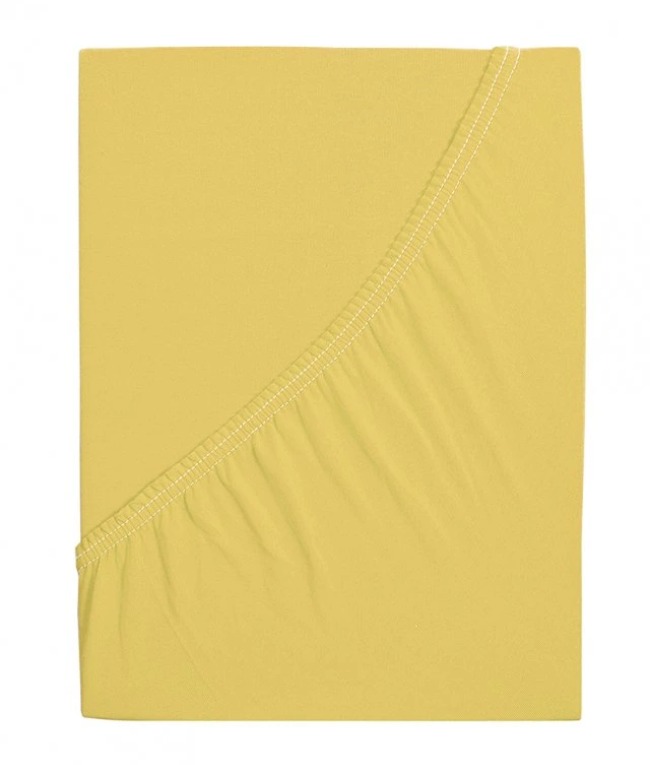 B.E.S. PETROVICE Prostěradlo Jersey česaná bavlna MAKO 90 × 200 cm, žluté