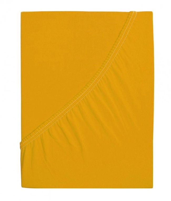 B.E.S. PETROVICE Prostěradlo Jersey česaná bavlna MAKO 90 × 200 cm, sytě žluté
