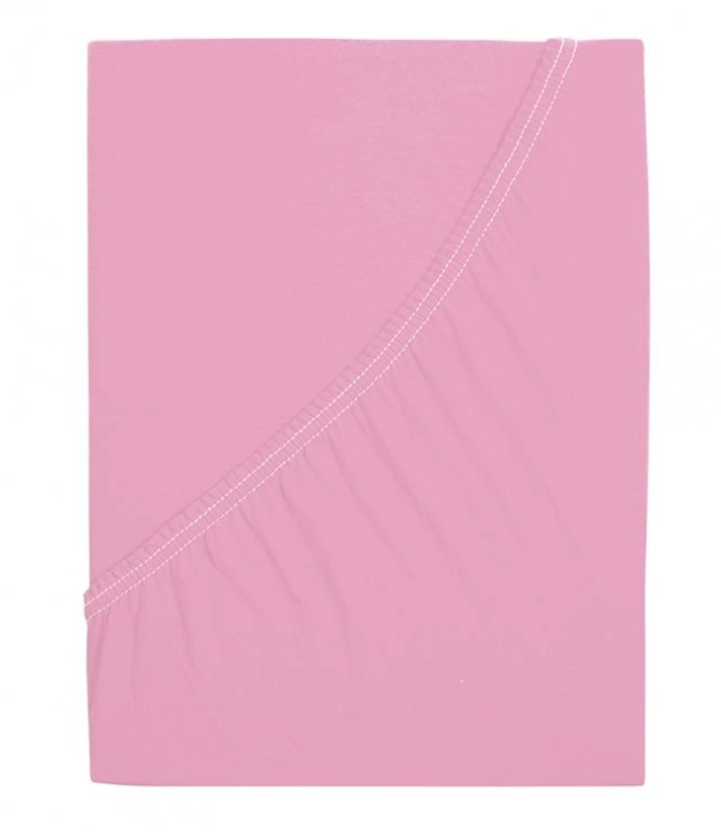 B.E.S. PETROVICE Prostěradlo Jersey česaná bavlna MAKO 90 × 200 cm, růžové