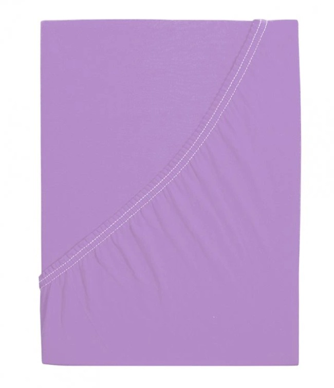 B.E.S. PETROVICE Prostěradlo Jersey česaná bavlna MAKO 90 × 200 cm, fialové